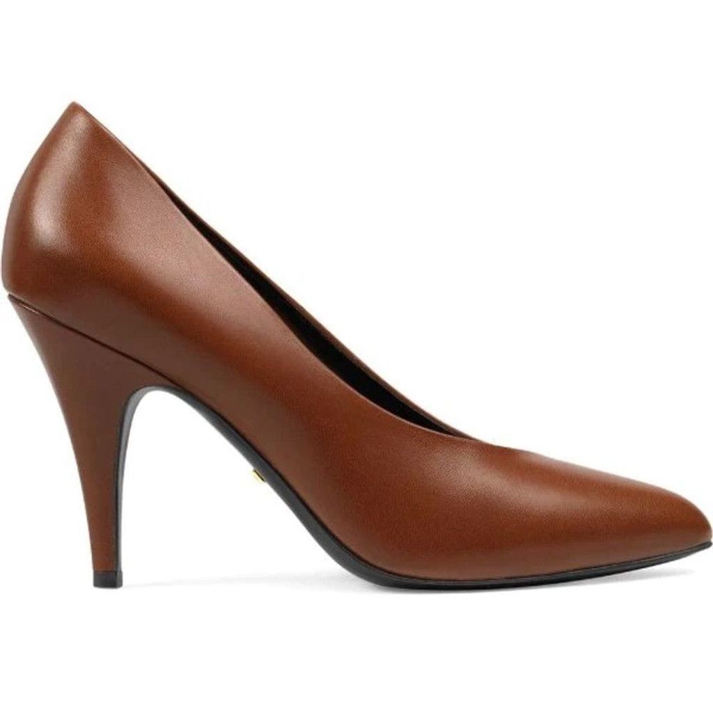 Gucci NEW Authentic Gucci Brown Vamp High Heel Leather Pumps 38.5 Size US 8.5 / IT 38.5 - 3 Thumbnail