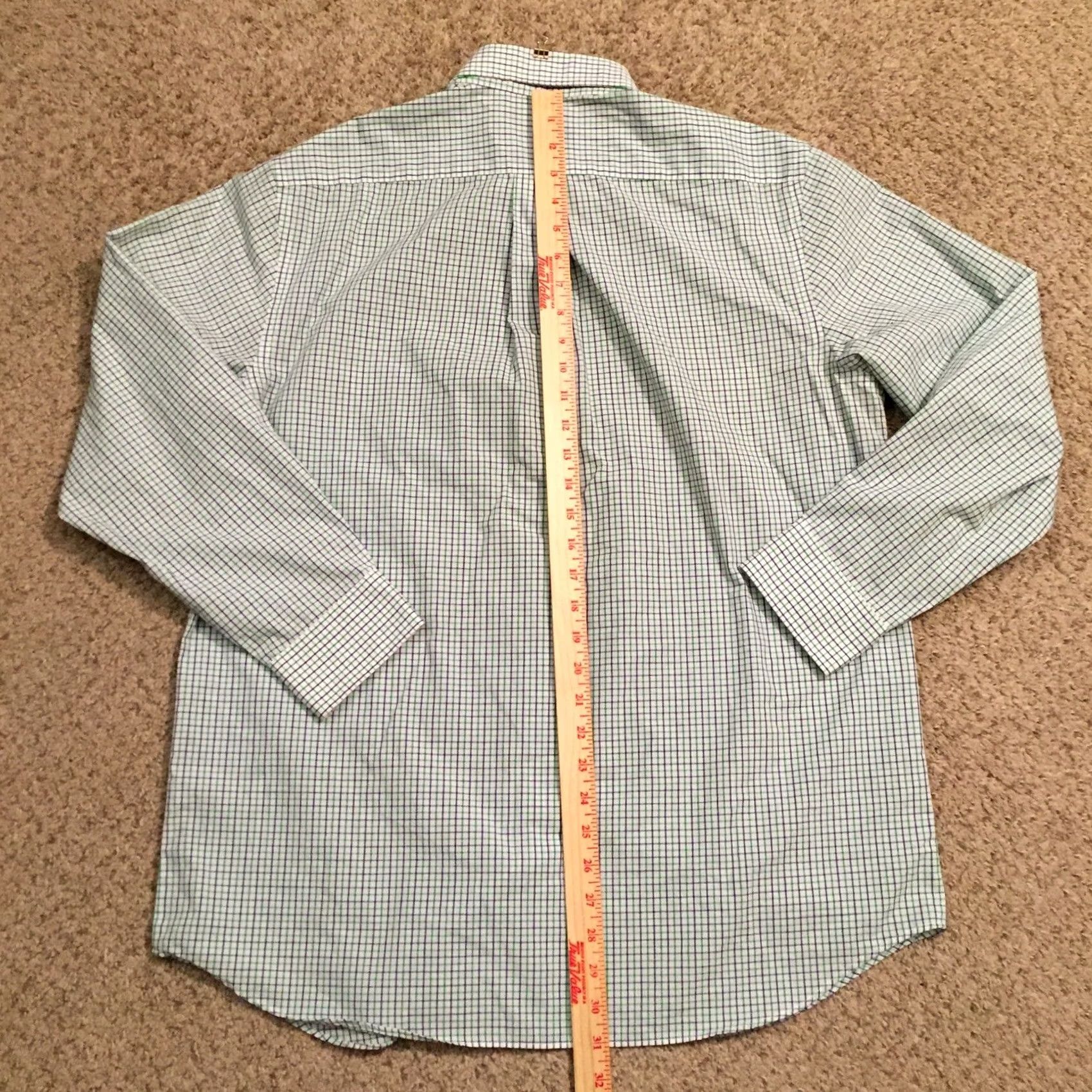 Croft & Barrow Croft & Barrow Shirt Mens 16.5 Green Purple Plaid Long Sleeve Button-Down Easy Care Cotton Blend Classic Regular Button Front Mens Shirt Size US XL / EU 56 / 4 - 6 Thumbnail