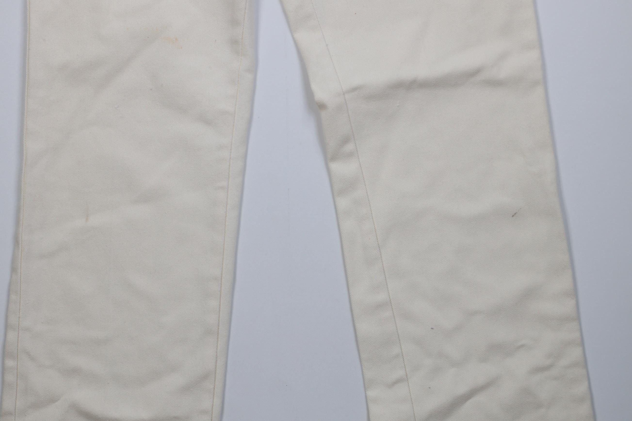 Lee Vintage 70s 80s Lee Flared Bootcut Jeans Cream Cotton USA Size US 30 / EU 46 - 3 Thumbnail