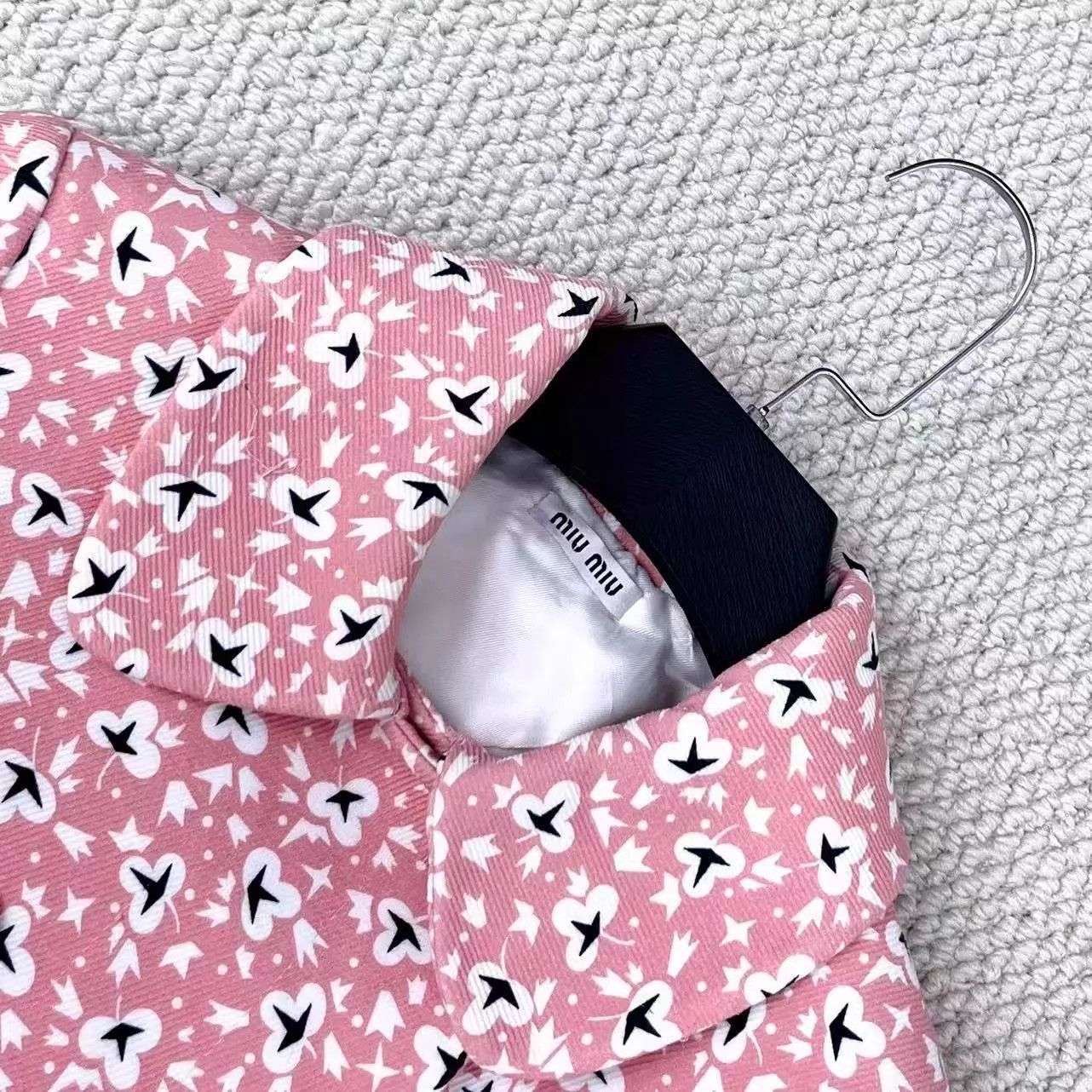 Miu Miu Miu Miu Pink Floral Ruffled Double-Breasted Coat Size XS / US 0-2 / IT 36-38 - 3 Thumbnail