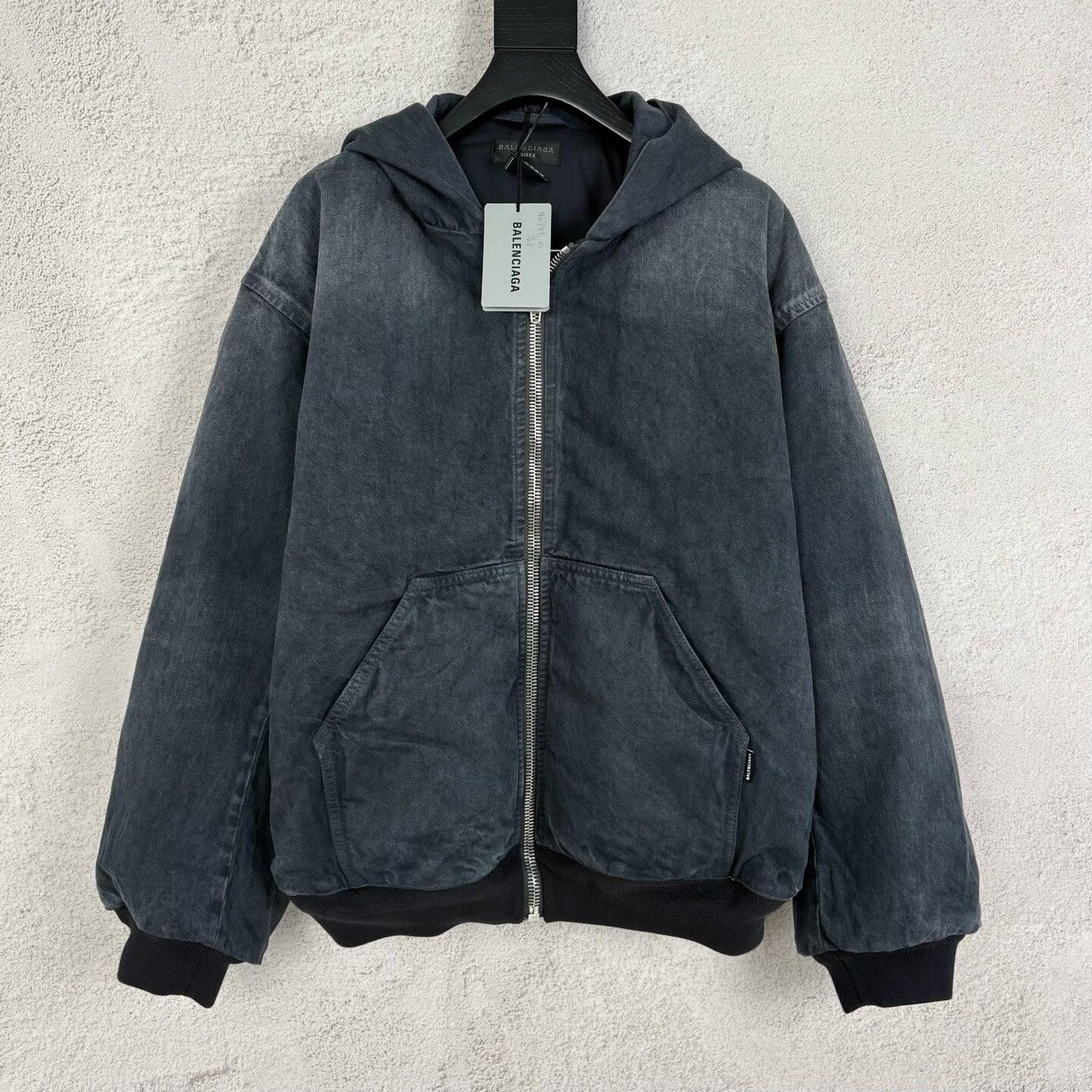 Balenciaga Balenciaga Back Print Washed Hooded Denim Quilted Jacket| Size US S / EU 44-46 / 1 - 1 Thumbnail