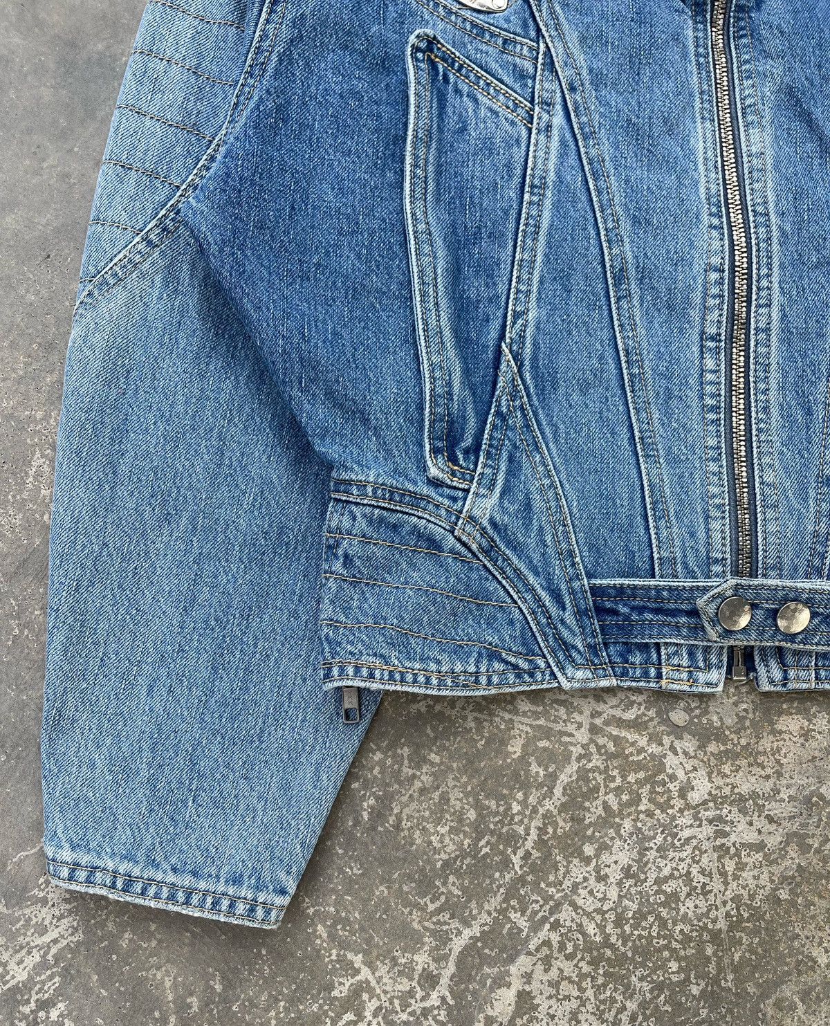 If Six Was Nine 🔥Vintage Scour Racing Crop Denim Jacket Size M / US 6-8 / IT 42-44 - 6 Thumbnail