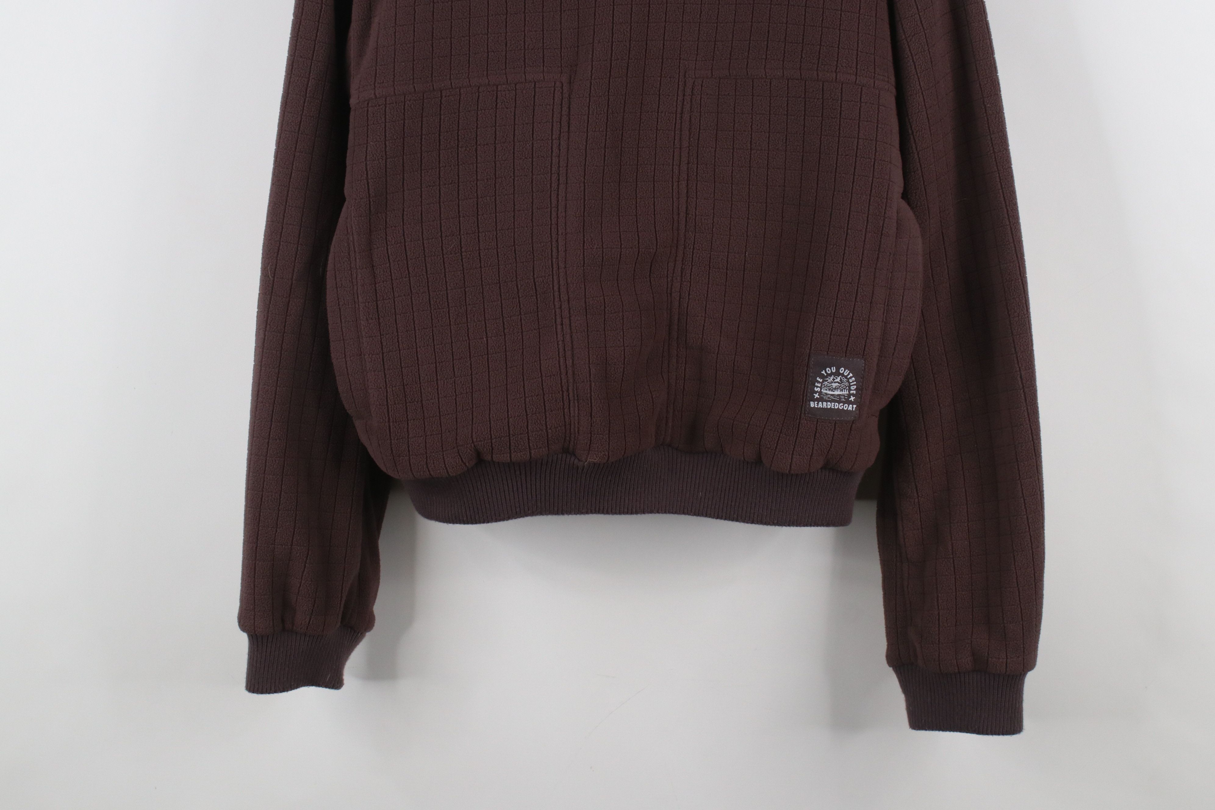 Vintage Beardedgoat Spell Out Sierra Fleece Hoodie Sweatshirt Brown Size M / US 6-8 / IT 42-44 - 3 Thumbnail
