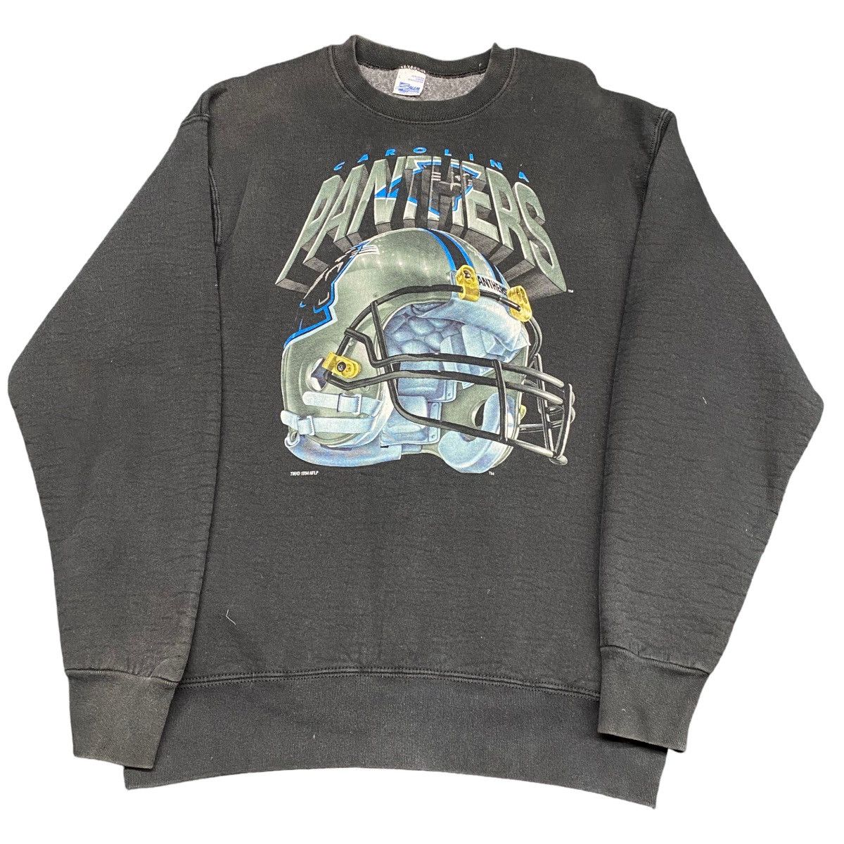 image of Salem Vintage Carolina Panthers Sweatshirt in Black, Men's (Size Large)