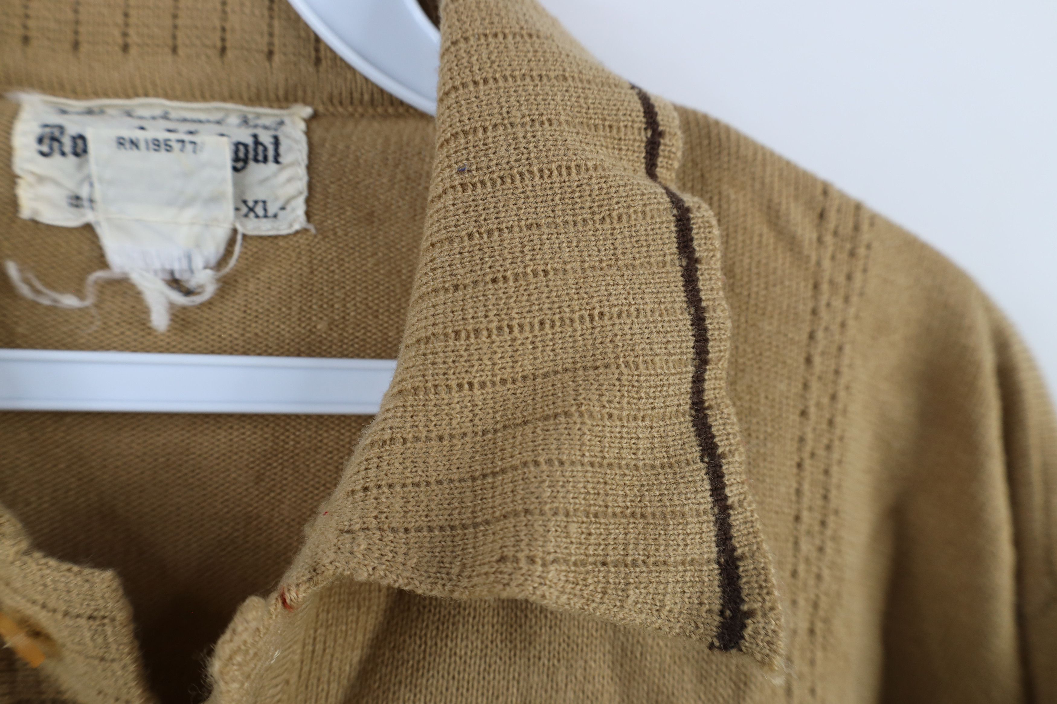 Vintage Vintage 60s 70s Rockabilly Collared Pullover Sweater Brown Size US XL / EU 56 / 4 - 4 Thumbnail