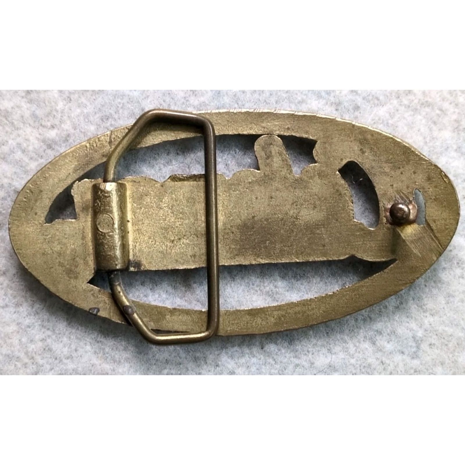 Vintage VINTAGE Camping Brass Belt Buckle USA Coleman Lantern Stove Spellout Script Size ONE SIZE - 3 Thumbnail