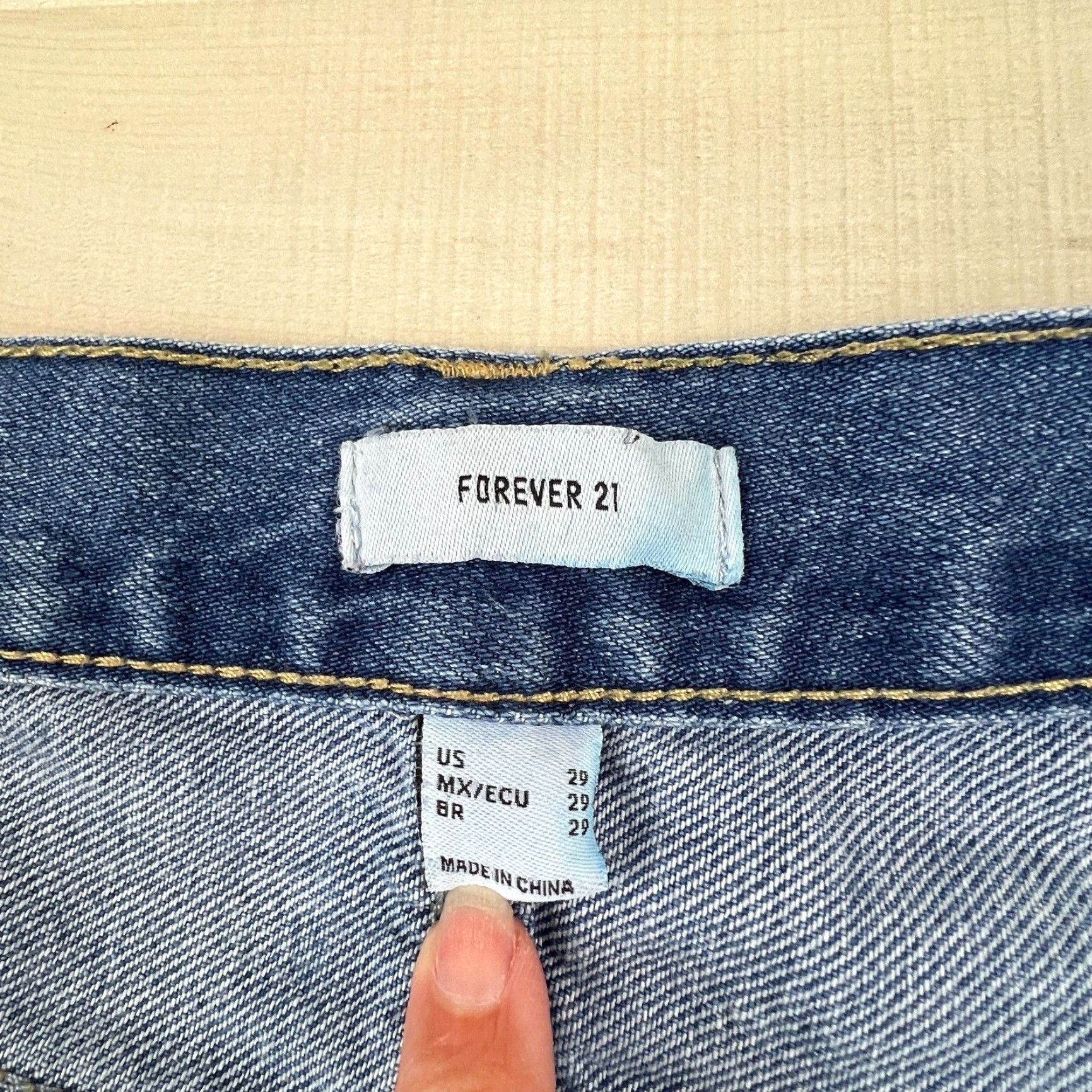 Forever 21 Forever 21 Women's Boyfriend Jeans, Size 29, Distressed Ripped Frayed Blue Cotton Blend Size 29" - 4 Thumbnail