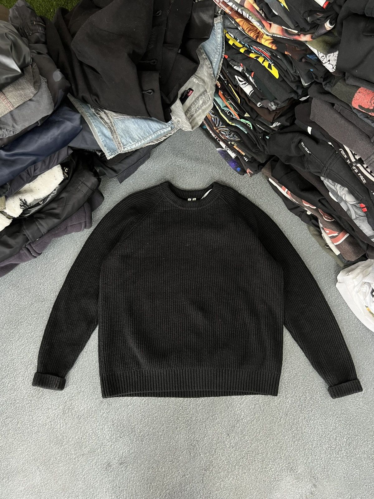 Arket Arket Sweater Mens M Ribbed Black Size US M / EU 48-50 / 2 - 1 Thumbnail