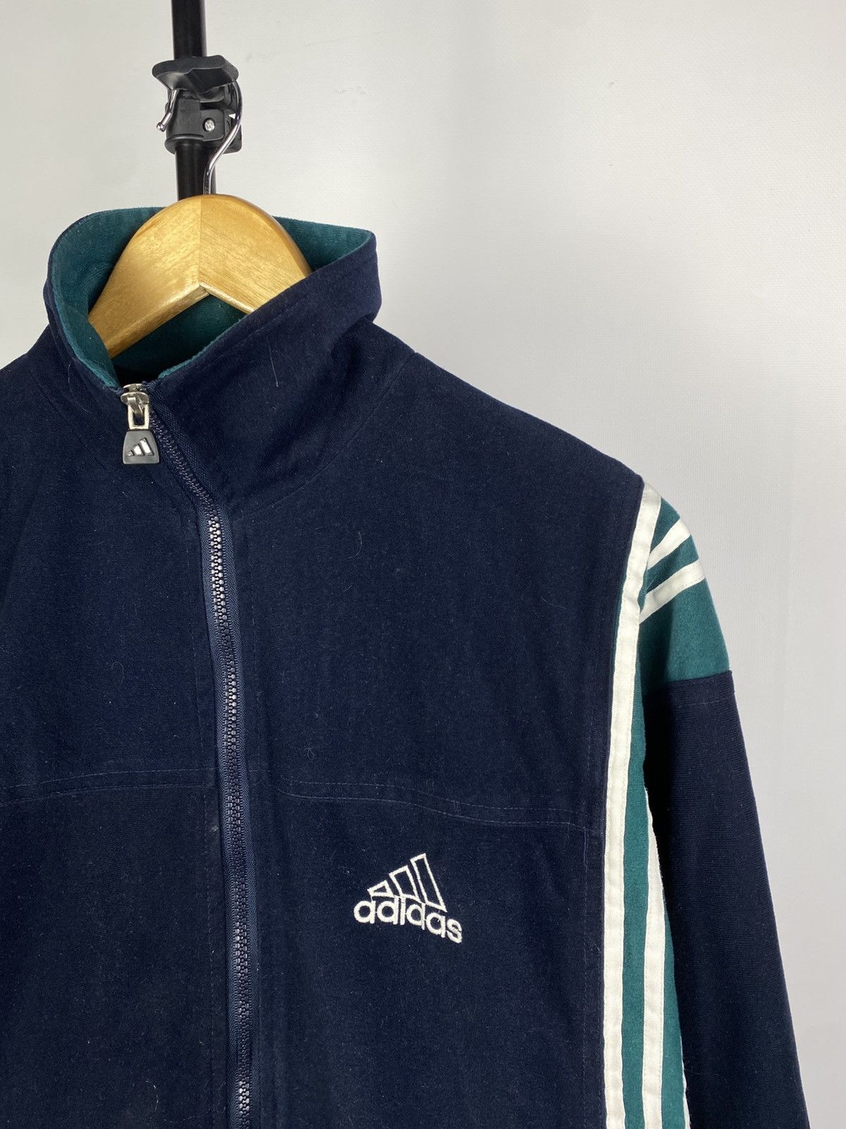 Adidas × Vintage Vintage 90s Adidas Y2K Hype Zip Retro Fleece Jacket Size US L / EU 52-54 / 3 - 5 Thumbnail