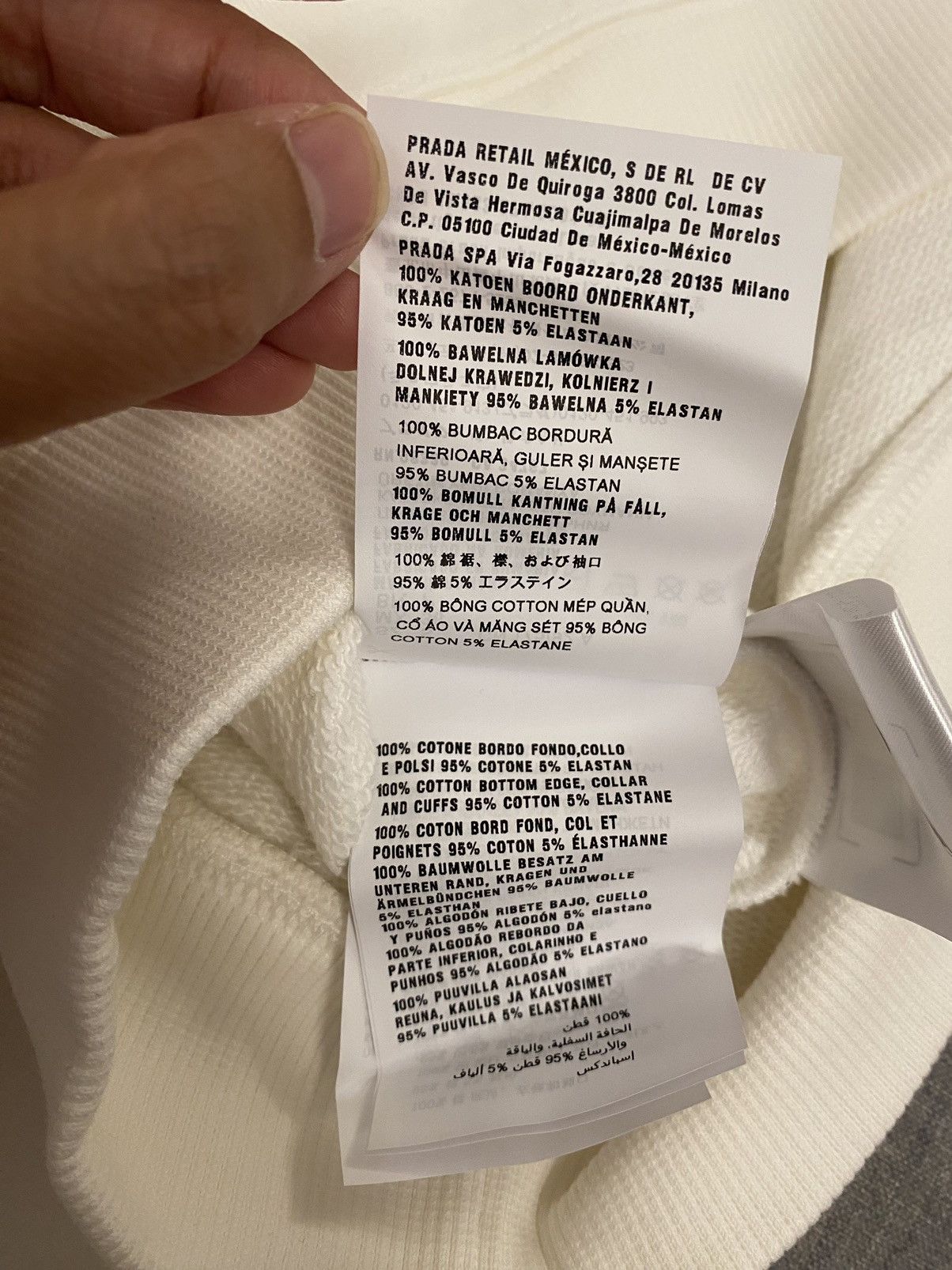 Prada Prada white logo-print sweatshirt S Size US S / EU 44-46 / 1 - 10 Thumbnail