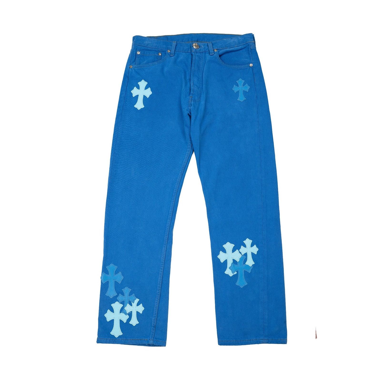Chrome Hearts London Exclusive Blue Cross Patch Jeans Size US 36 / EU 52 - 1 Thumbnail