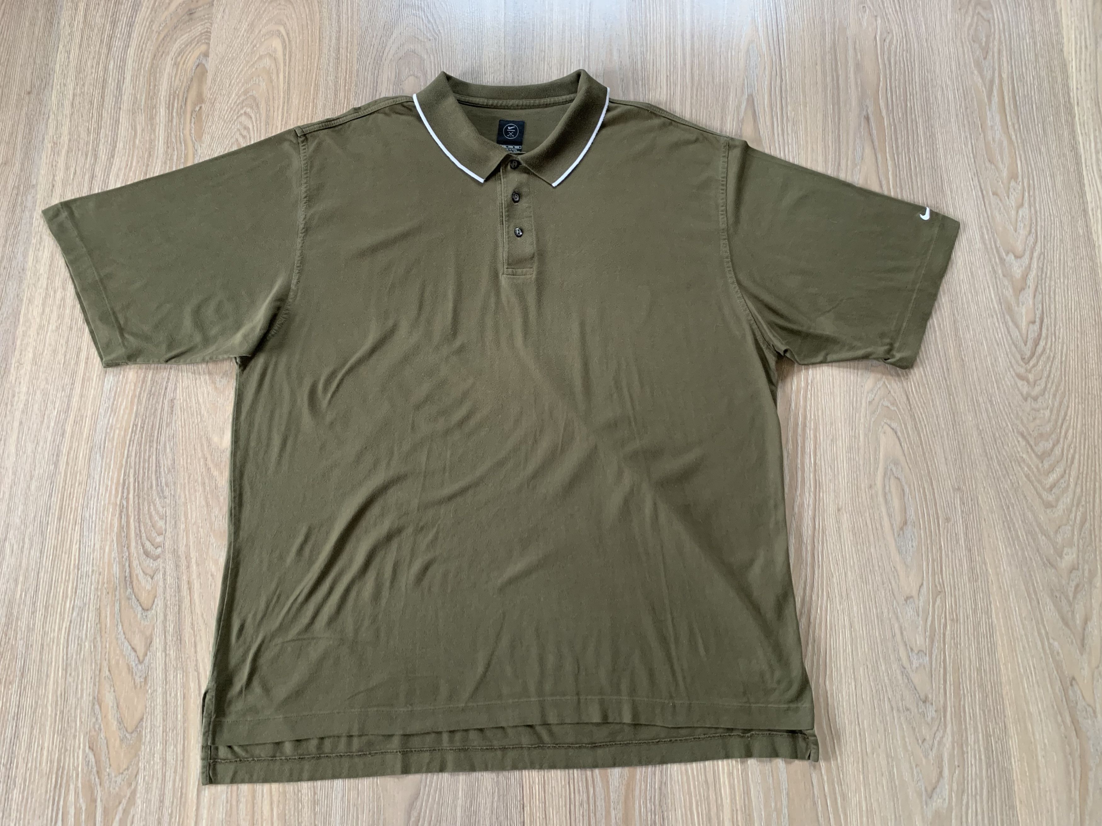 Nike Nike Vintage Khaki Cotton Polo T Shirt Size US XXL / EU 58 / 5 - 2 Thumbnail
