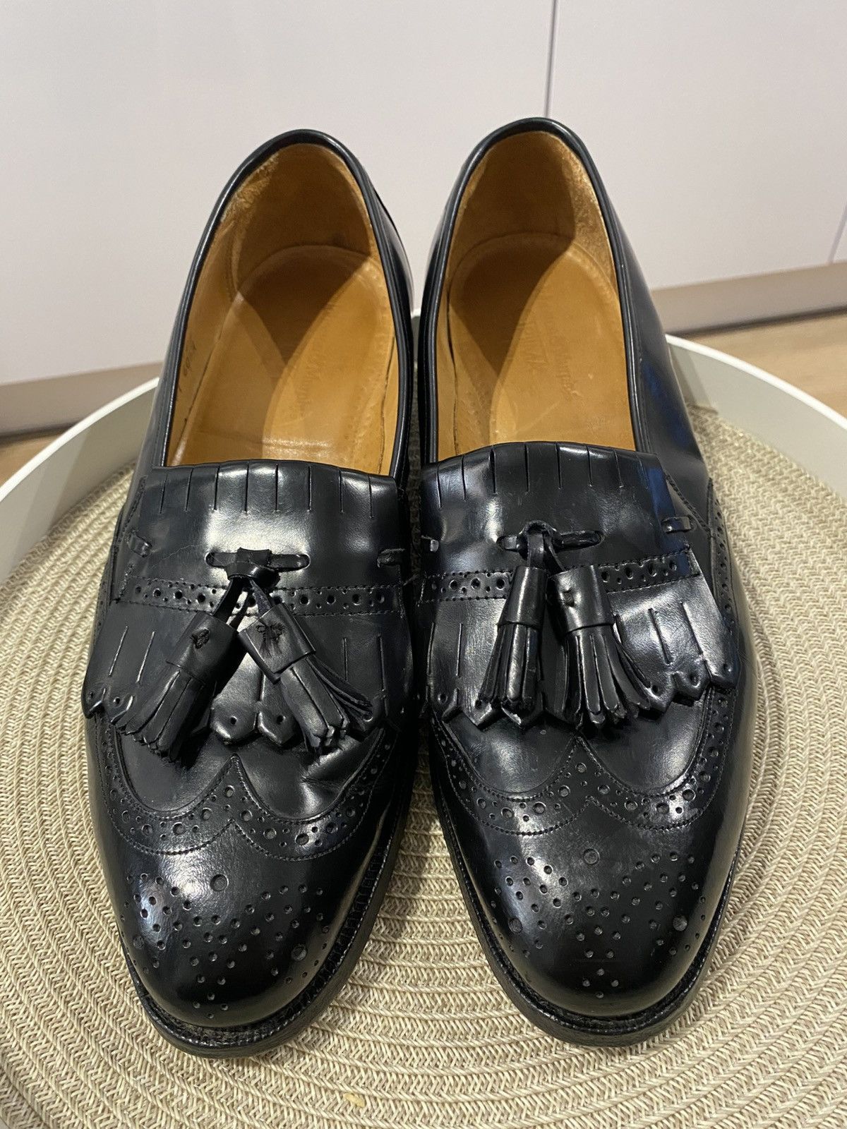 Johnston & Murphy Johnston & Murphy Optima Kiltie Tassel Wingtip Black Loafers Size US 9.5 / EU 42-43 - 2 Thumbnail