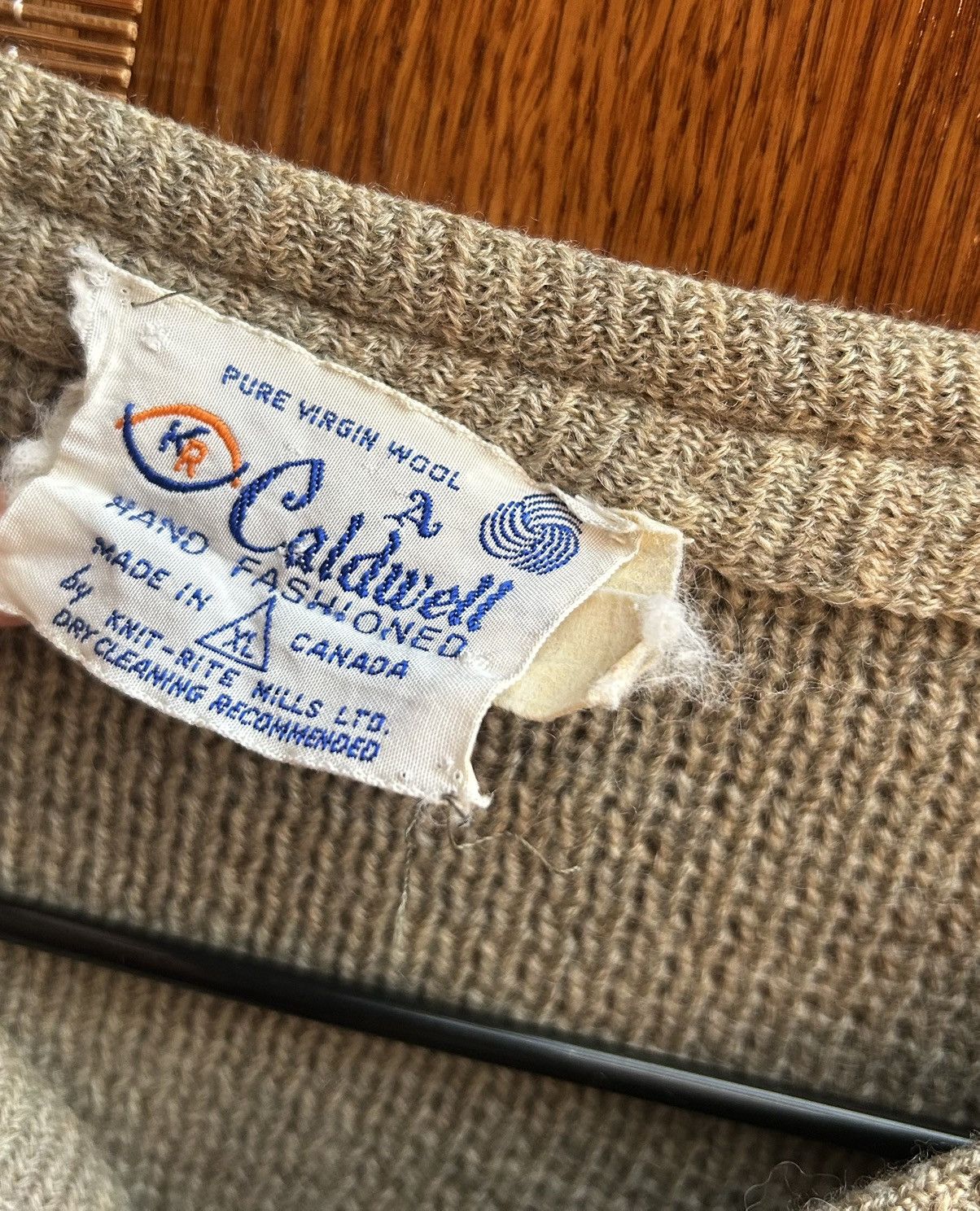 Handmade × Vintage Vintage 60s Caldwell Patterned Wool Knitted Sweater Cardigan Size US XL / EU 56 / 4 - 7 Thumbnail
