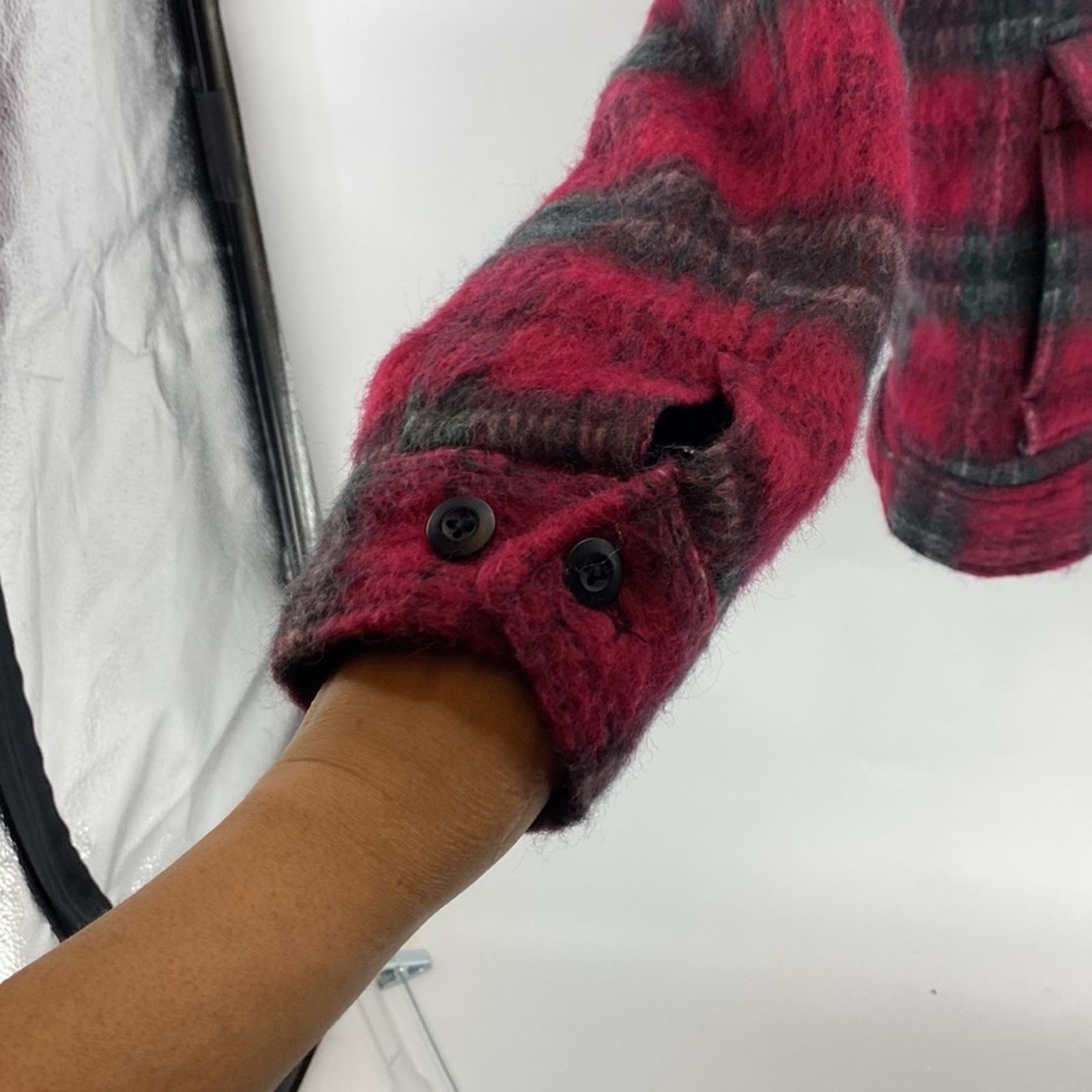 Other Wool blend shacket bomber pink red green in color oversized Size L / US 10 / IT 46 - 5 Thumbnail
