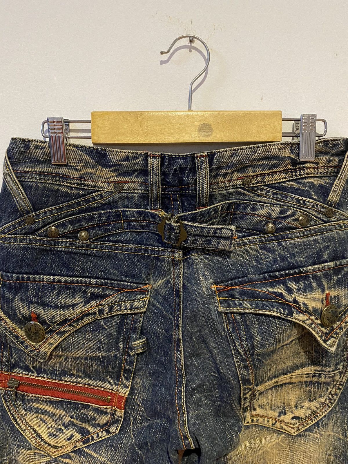 Japanese Brand Blow By Blue Distressed Denim Jeans Size US 30 / EU 46 - 14 Thumbnail