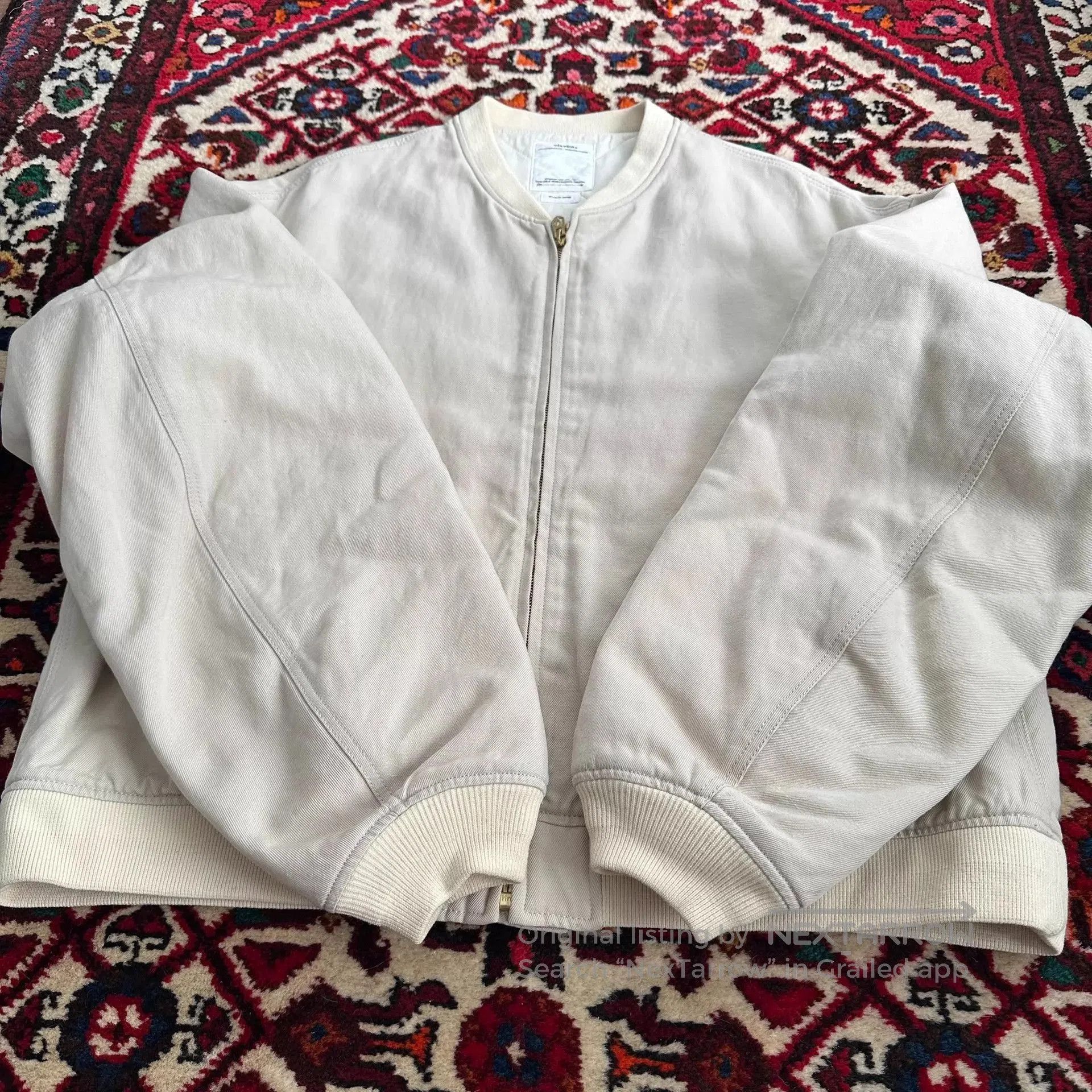 Visvim White Zip-Front Bomber Jacket Size L. Size US L / EU 52-54 / 3 - 3 Thumbnail