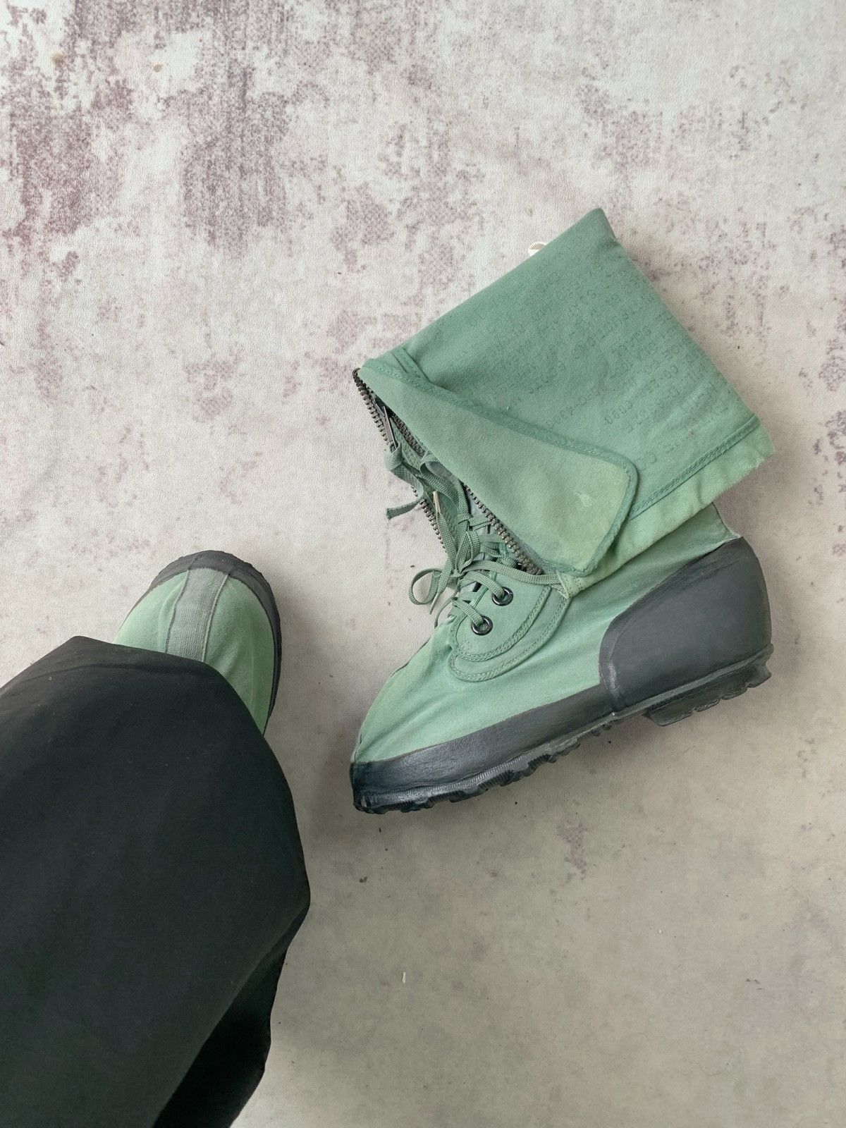 Vintage 1960s Faded Canvas Vietnam Era Zip Up Military Combat Boots Size US 9 / EU 42 - 3 Thumbnail