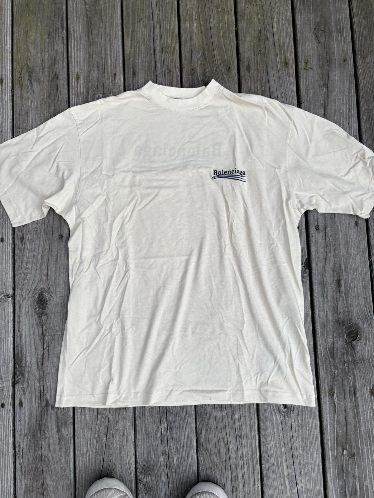 Balenciaga Campaign Embroidered Logo Tee Size US S / EU 44-46 / 1 - 1 Thumbnail
