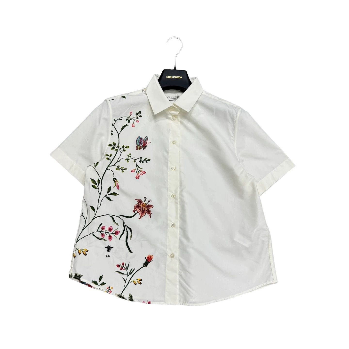 Dior Christian Dior Floral Embroidery Button Up Shirt Size 6 Size M / US 6-8 / IT 42-44 - 1 Thumbnail
