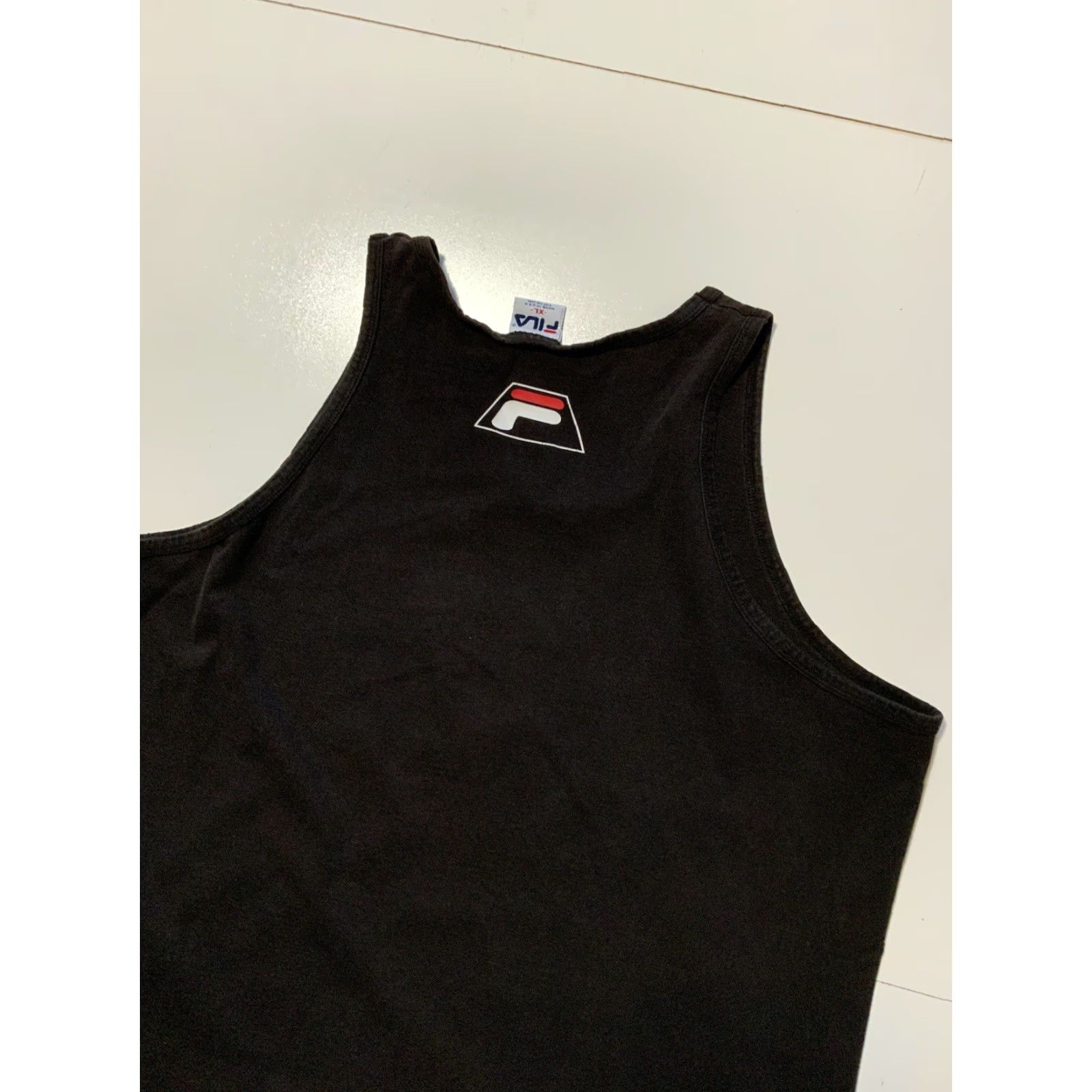 Fila VINTAGE FILA Grant Hill Graphic Logo Black Tank Top T-Shirt XL Single Stitch 90s Mens Size US XL / EU 56 / 4 - 4 Thumbnail