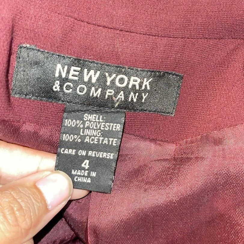 Other New York & Company Burgundy Blazer Size 4 Career Office Size S / US 4 / IT 40 - 4 Thumbnail