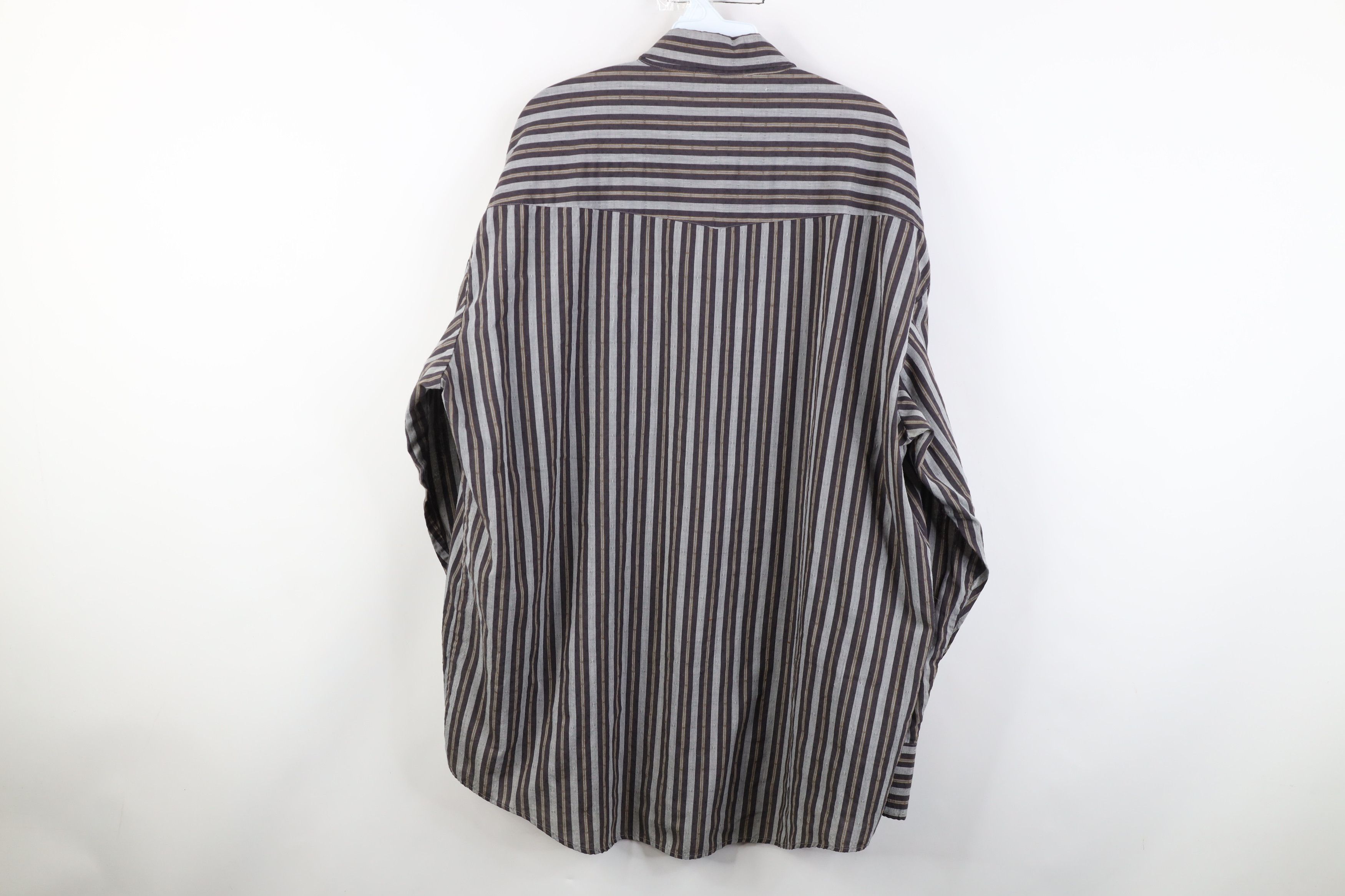 Vintage Vintage 90s Streetwear Cowboy Striped Snap Button Shirt Size US XXL / EU 58 / 5 - 11 Thumbnail