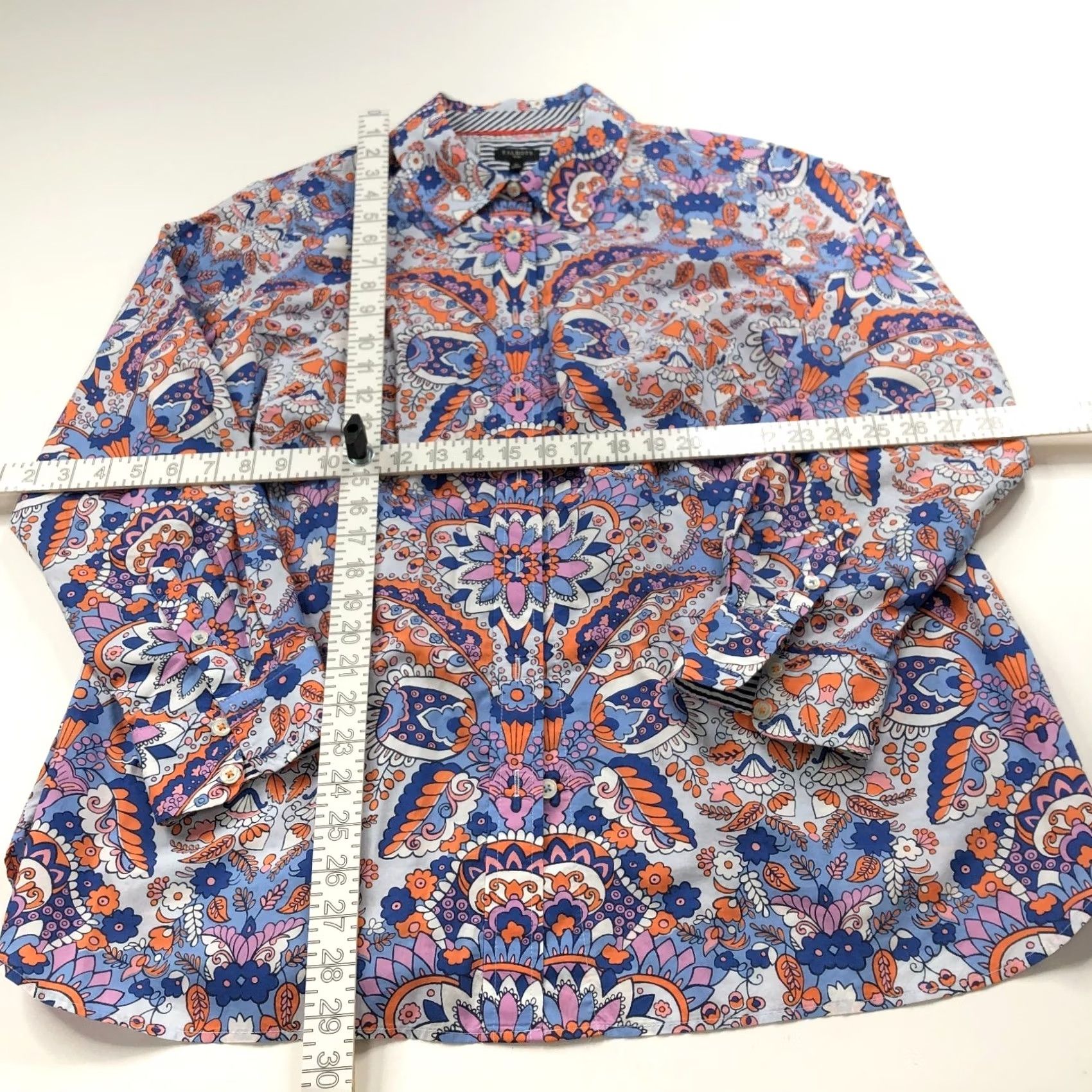 Talbots Talbots Plus 1X Paisley Women's Button Long Sleeve Shirt All Over Print Shirt Plus Women’s Casual Button-Up 100% Cotton Multicolor Paisley Size XL / US 12-14 / IT 48-50 - 3 Thumbnail