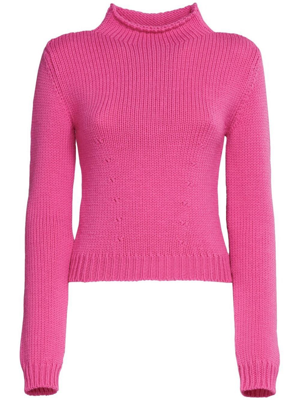 o1w1db10524 Knit Crew Neck Jumper in Pink