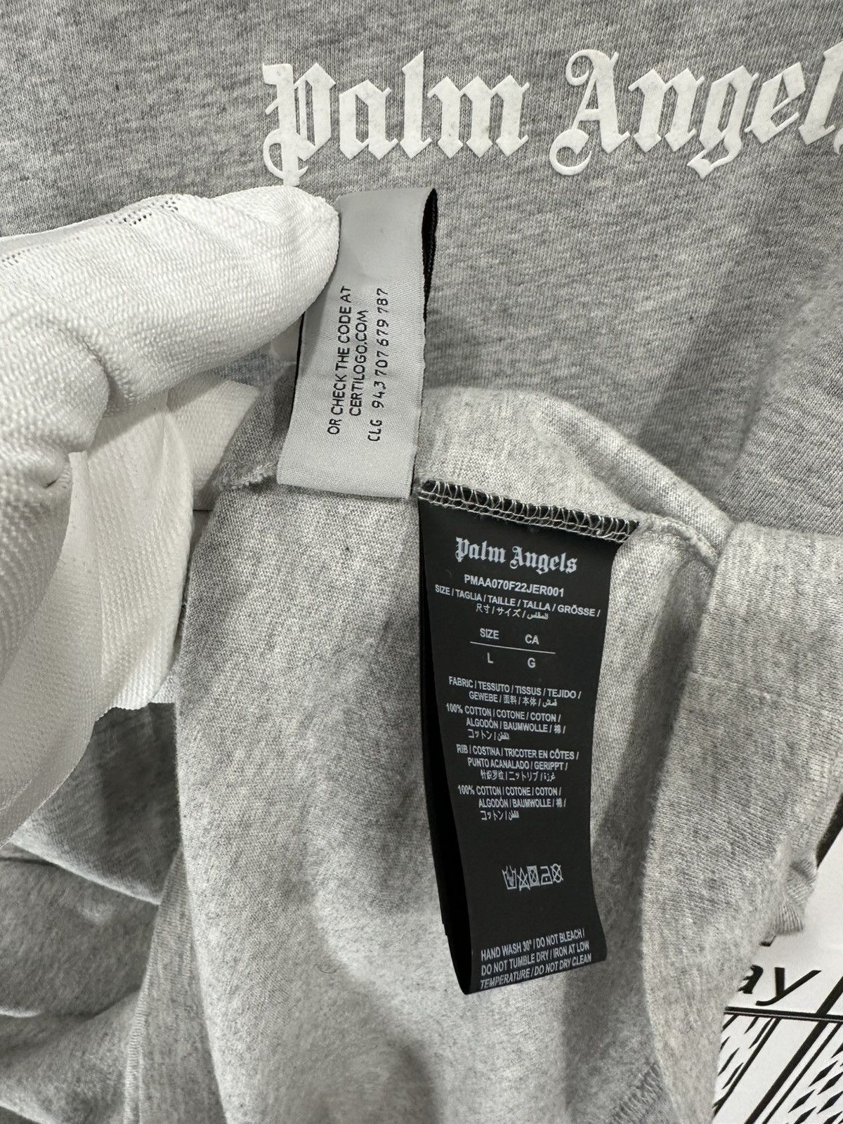 Palm Angels Palm Angels Basic Tee Shirt Grey Large Size US L / EU 52-54 / 3 - 6 Thumbnail