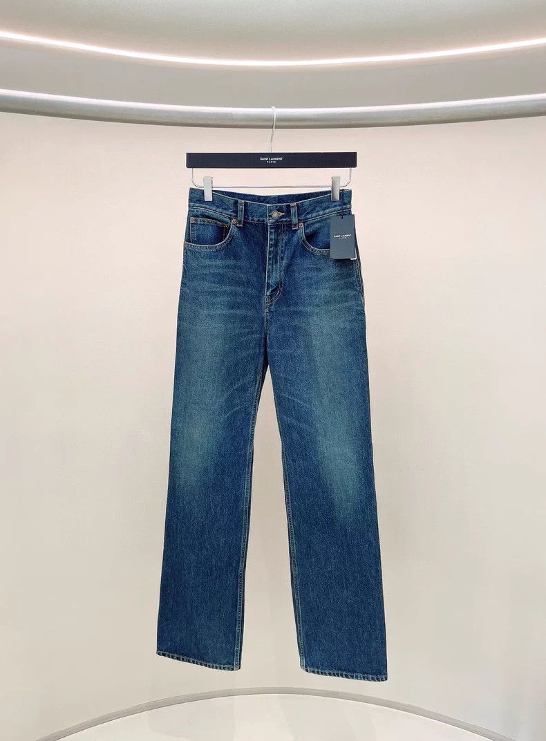 Saint Laurent Paris Saint Laurent Paris Dark Blue Straight Leg Jeans Size US 28 / EU 44 - 1 Thumbnail