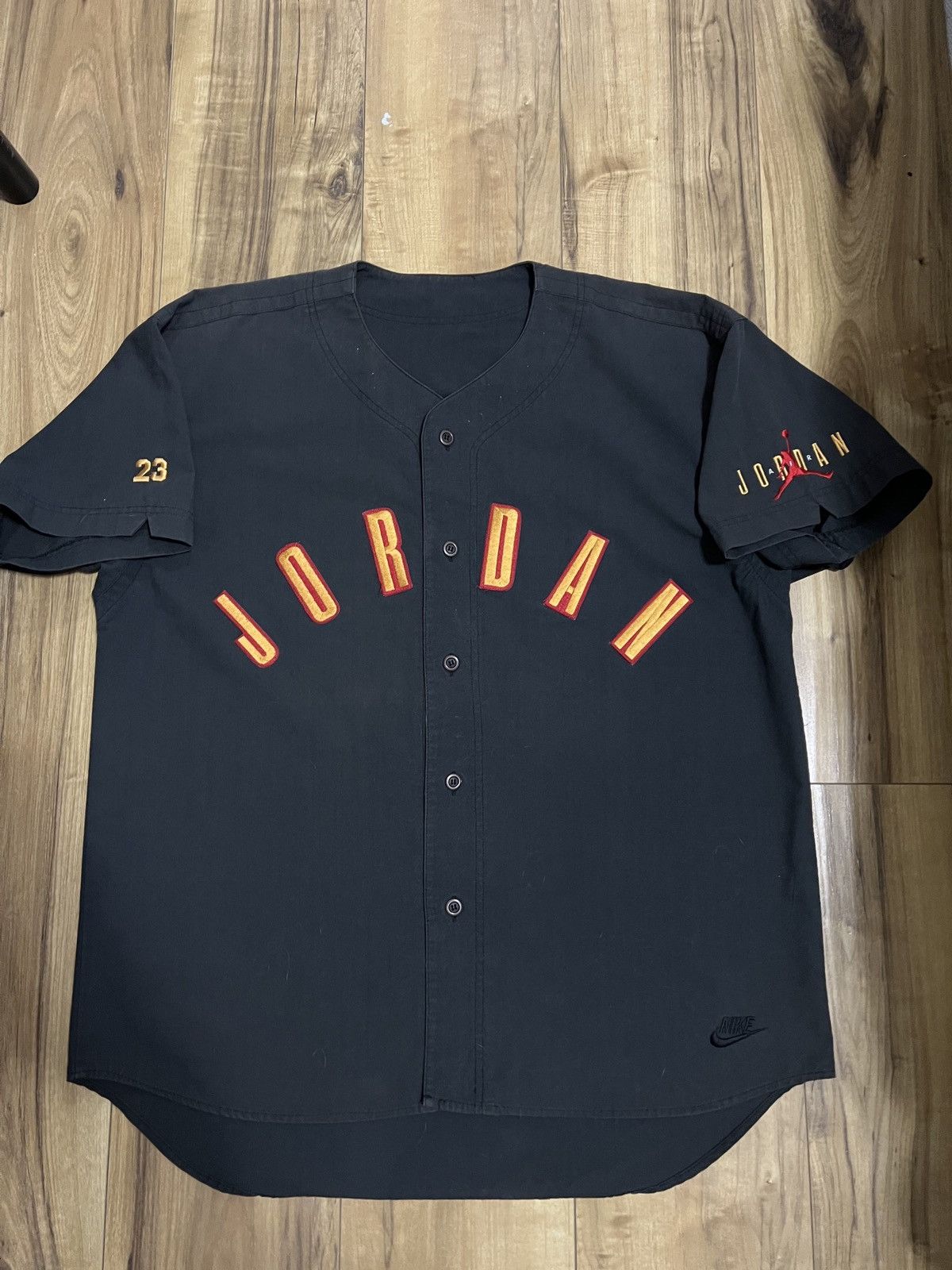 Jordan Brand Vintage RARE 90's Nike Air Jordan Black Baseball Jersey Size US XL / EU 56 / 4 - 1 Thumbnail