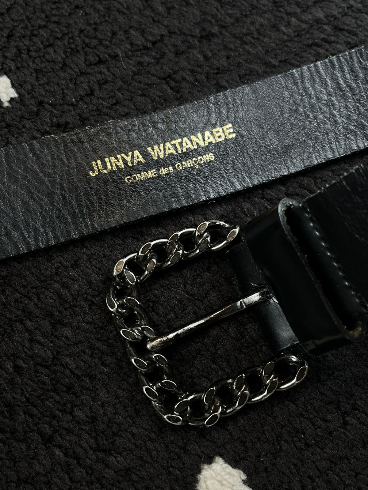 Junya Watanabe Junya Watanabe Chain Link Buckle Leather Belt Black Size ONE SIZE - 3 Thumbnail