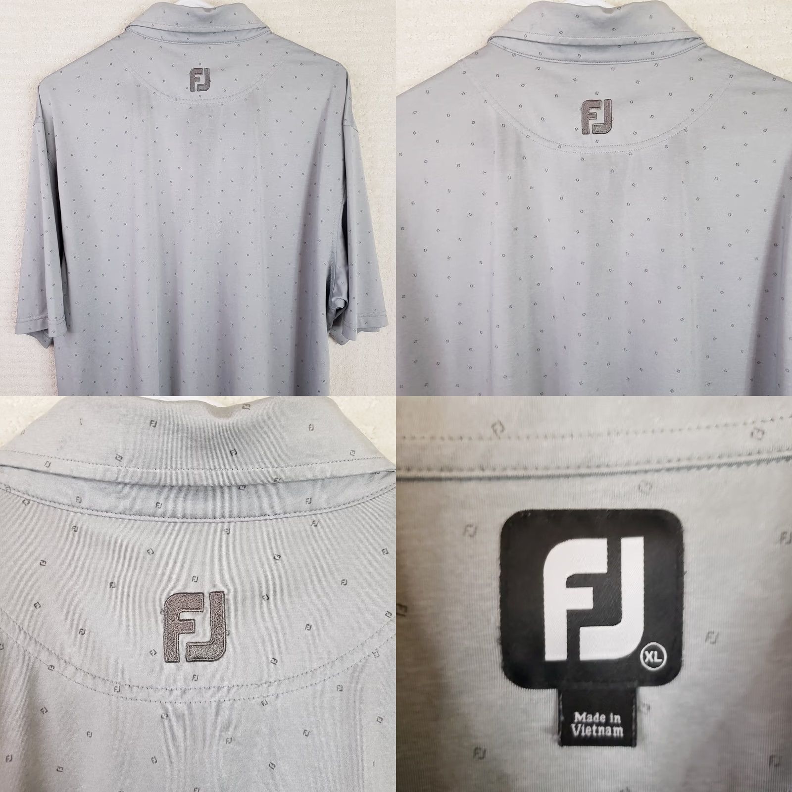Footjoy FJ Footjoy Polo Shirt Mens XL Gray Black Geometric Dots Short Sleeve Golf Shirt Size US XL / EU 56 / 4 - 8 Thumbnail