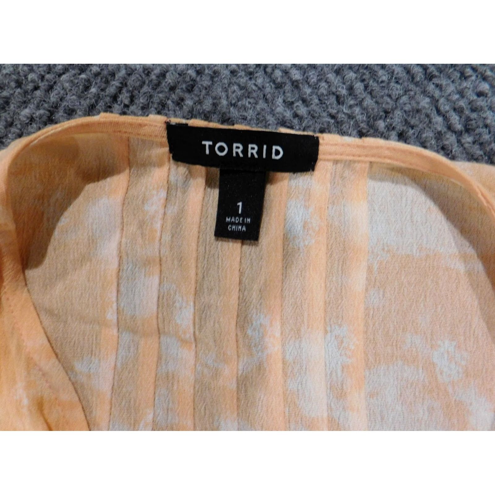 Torrid Torrid Blouse 1X Orange Kimono Blouse Women's Plus Shirt Long Sleeve Open Cardigan Casual Rayon Striped Buttoned Open Kimono Size XL / US 12-14 / IT 48-50 - 5 Thumbnail