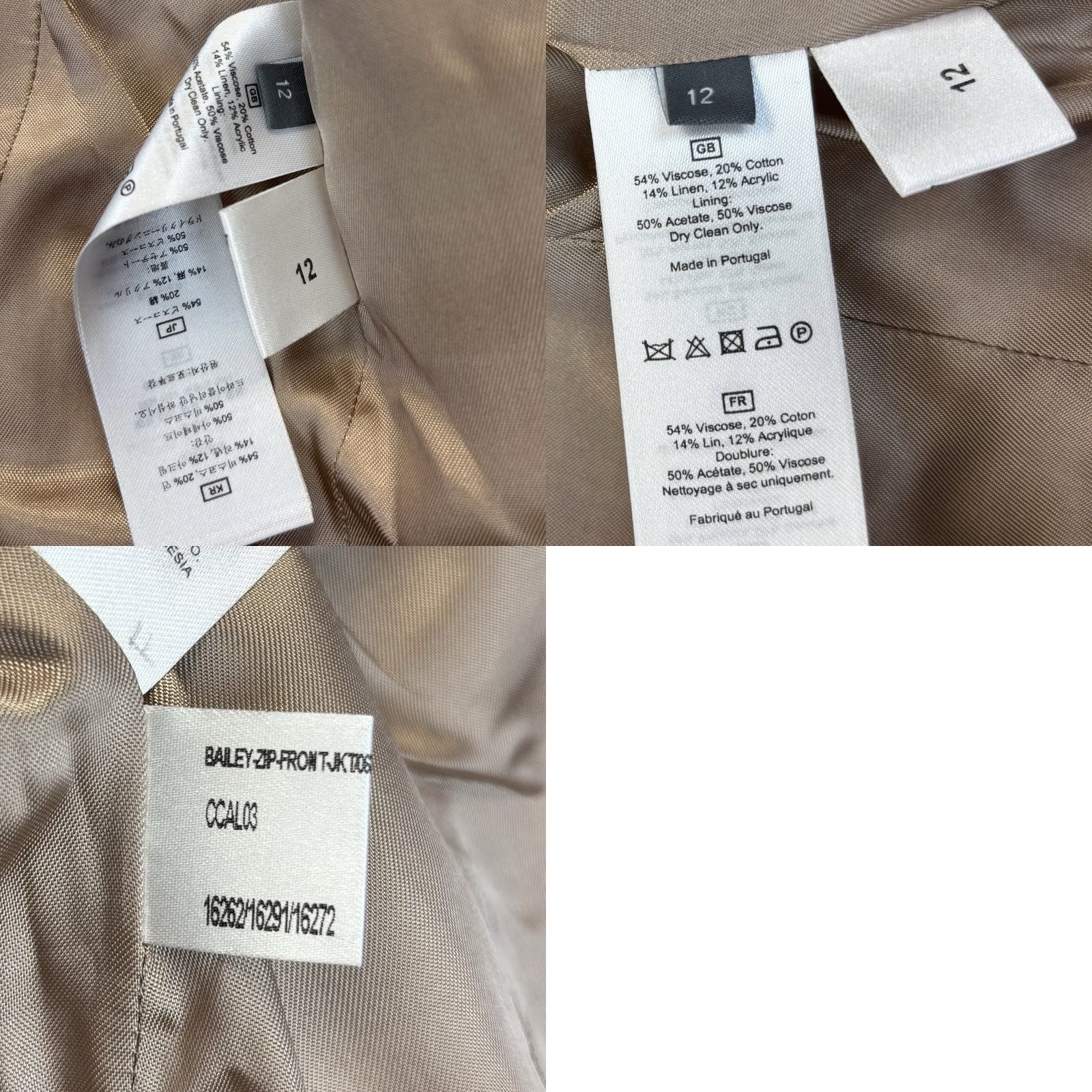 Vintage TM Lewin Crop Jacket Bailey Zip Front Size UK 12 Womens Multi Vgc Smart Casual Size XL / US 12-14 / IT 48-50 - 8 Thumbnail