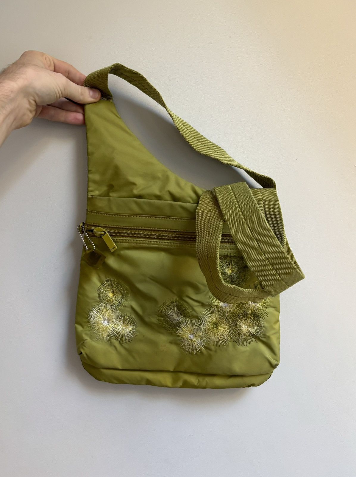 Vintage Vintage Hedgren Urban Bags Crossbody Prada Green Nylon Sling Size ONE SIZE - 3 Thumbnail