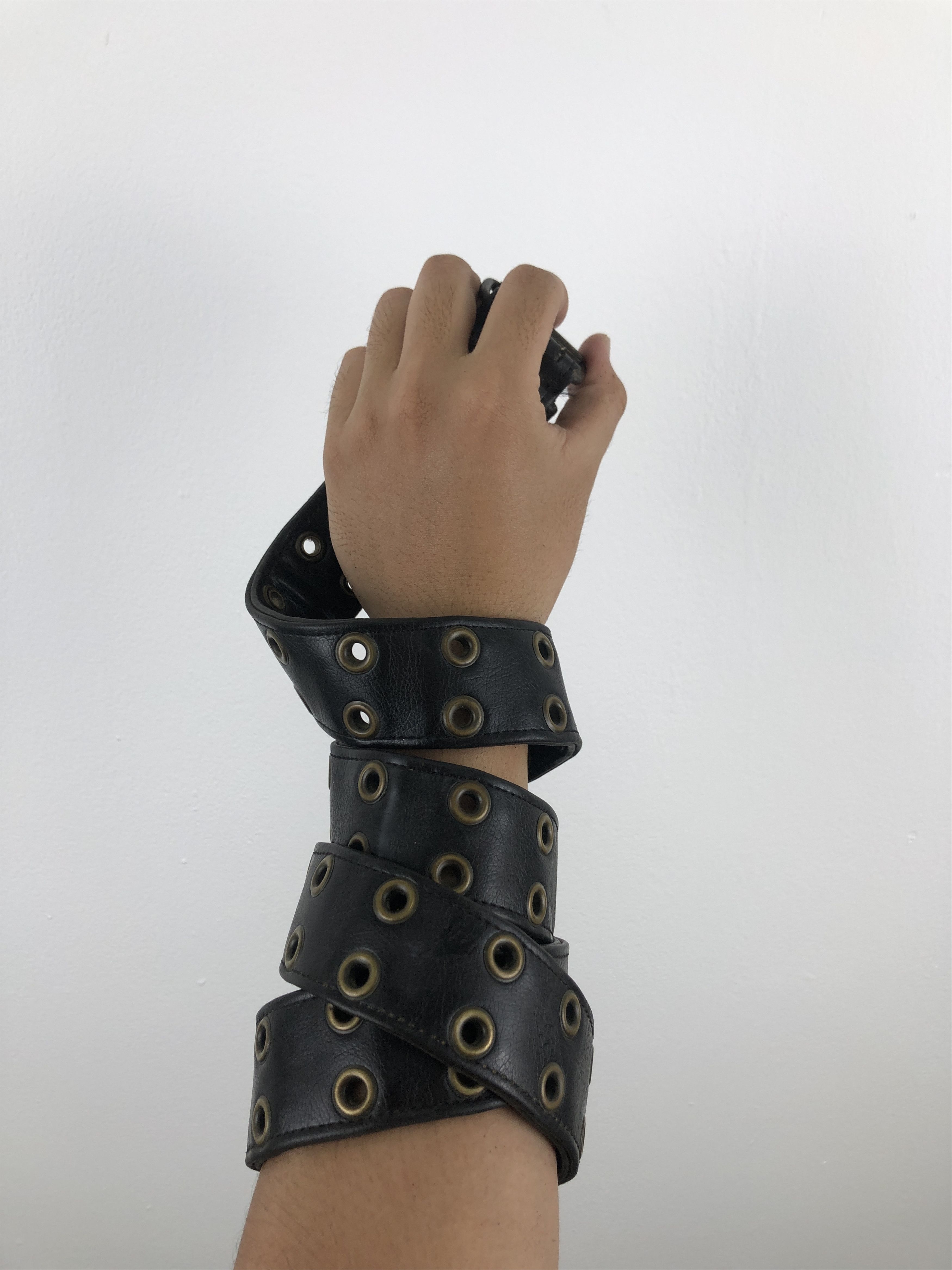 If Six Was Nine × Vintage Vintage Rivet Spike Studded Punk Style Leather Belt B0041 Size ONE SIZE - 2 Thumbnail