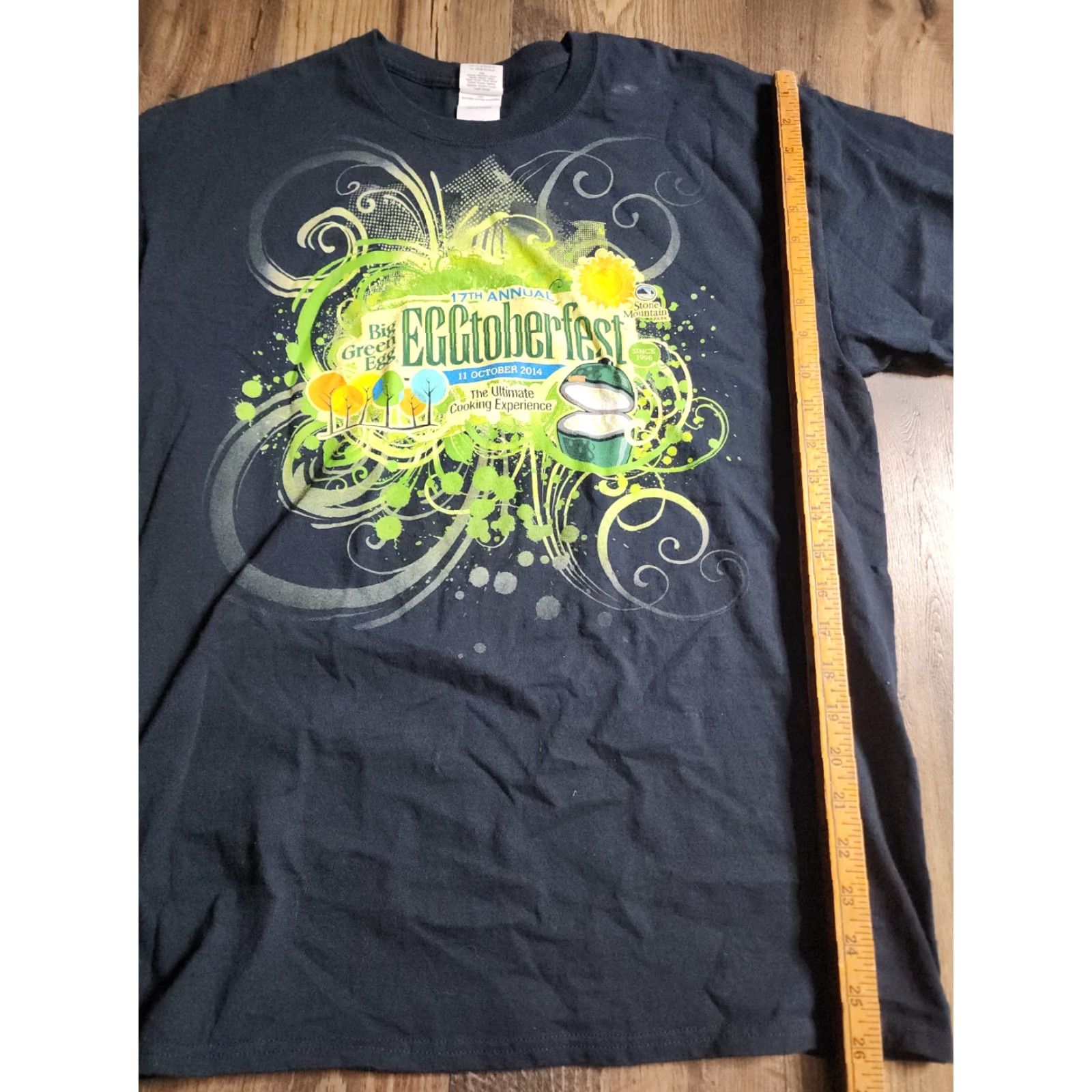 Gildan Mens L T Shirt Big Green Egg Grill Eggtoberfest Double Sided Blue Cotton Gildan Heavy Cotton Size US L / EU 52-54 / 3 - 5 Thumbnail