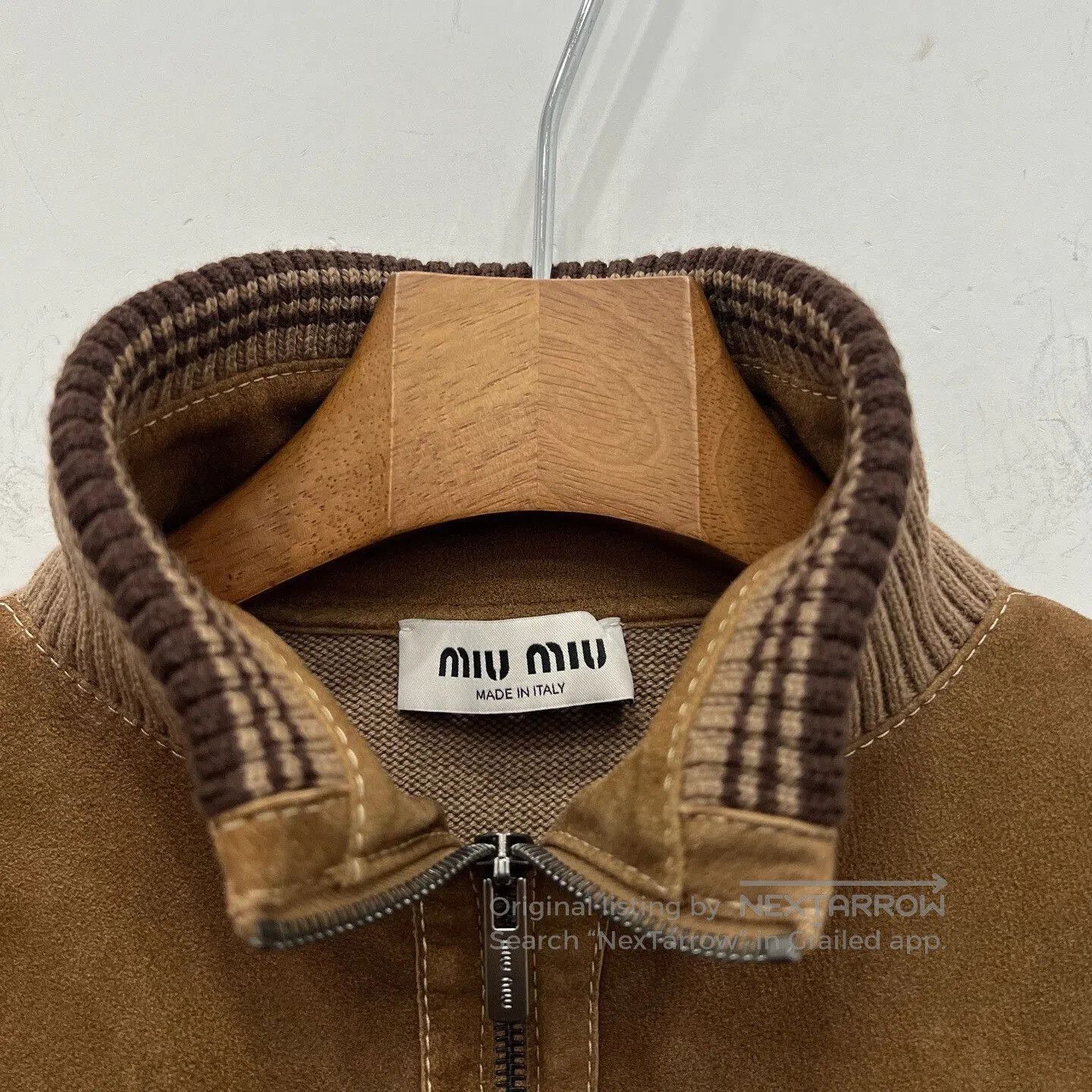 Miu Miu Miu Miu Wool Leather Zip Cardigan. Size S / US 4 / IT 40 - 6 Thumbnail
