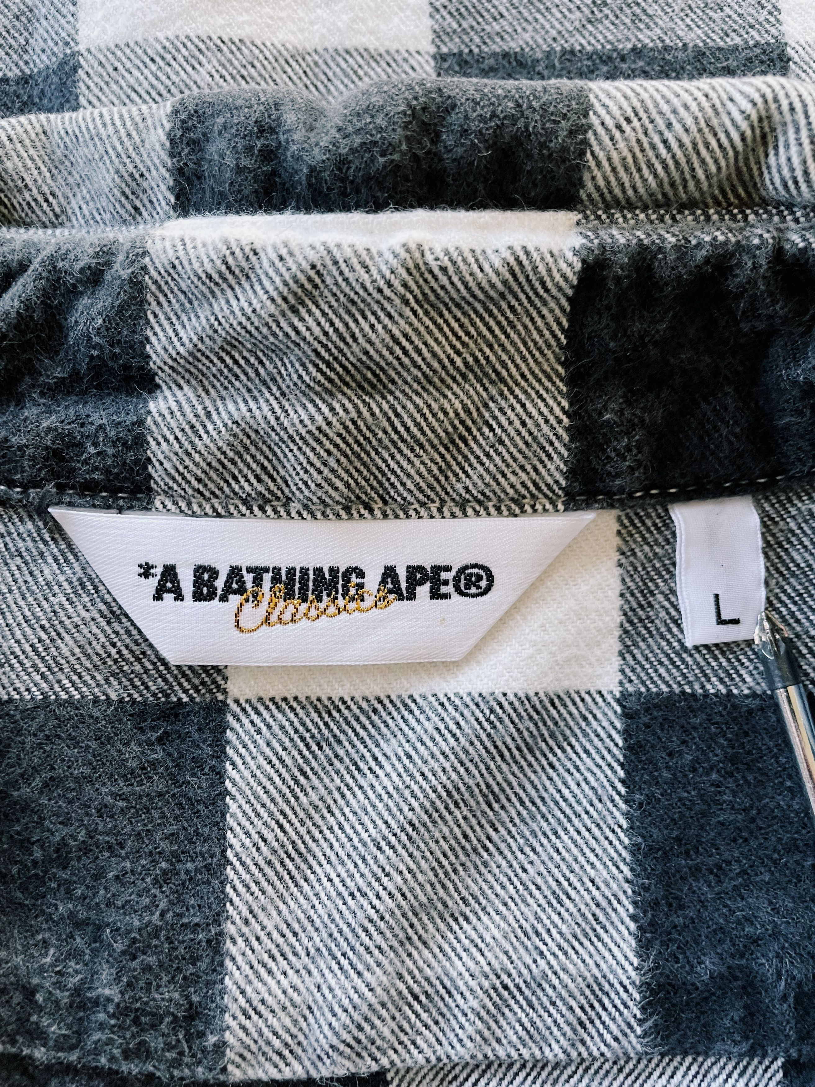 Bape × Nigo × Vintage Vintage Y2K Bape A Bathing Ape Checkered Heavy Cotton Shirt Size US L / EU 52-54 / 3 - 3 Thumbnail