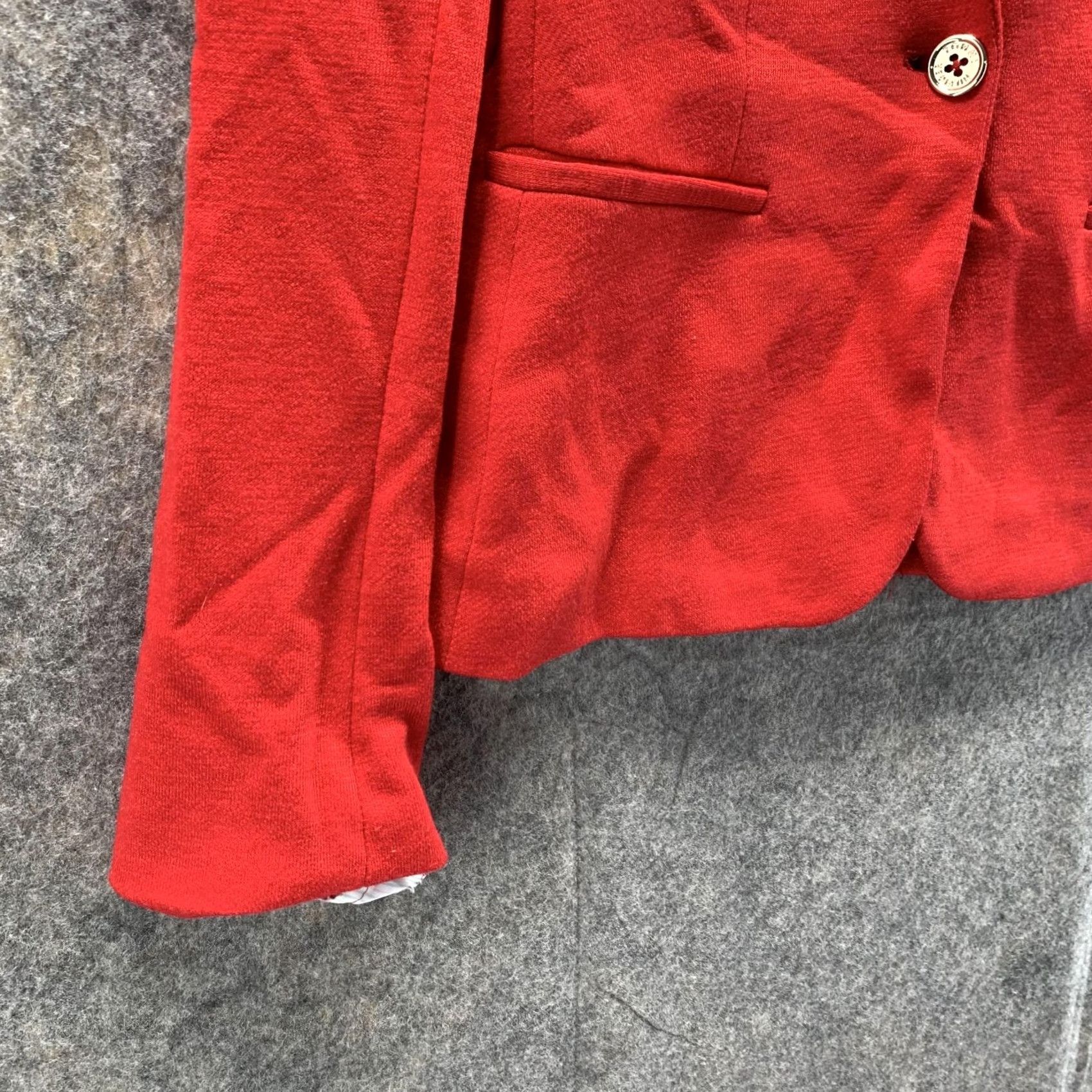 Tommy Hilfiger Tommy Hilfiger Blazer Womens 6 Red Long Sleeve Jacket Single-Breasted Dress Party/Cocktail Business Casual Outdoor Womens Velor? Size M / US 6-8 / IT 42-44 - 5 Thumbnail