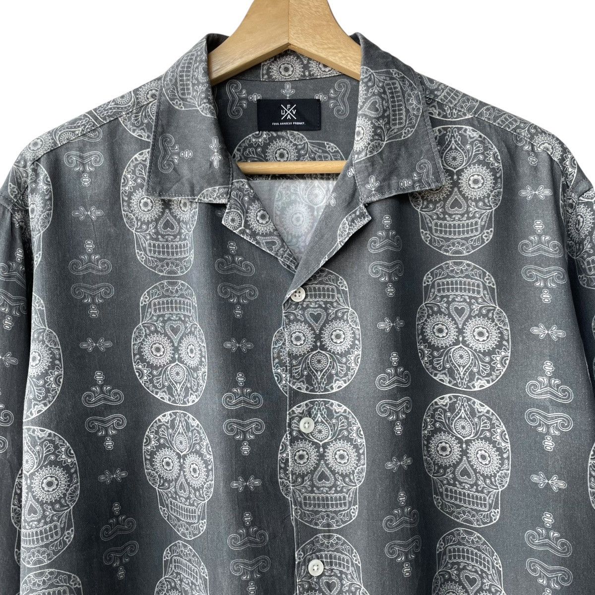 Japanese Brand Fuva Anarchy Product By Spinns Japan Skull Rayon Shirt Size US L / EU 52-54 / 3 - 3 Thumbnail