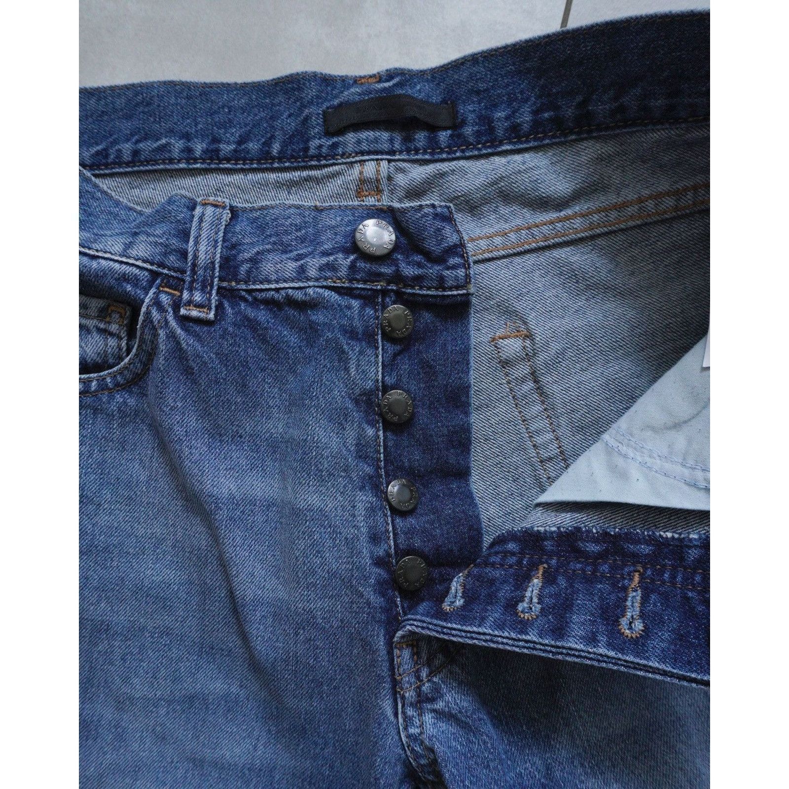 Prada Vintage fw00 prada patchwork light blue denim jeans pants Size US 29 - 9 Thumbnail