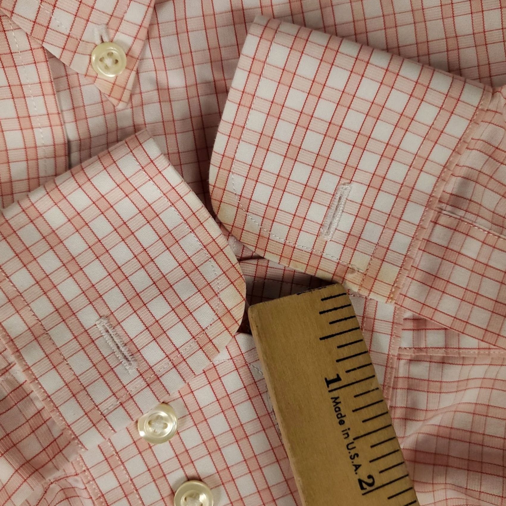 Brooks Brothers Brooks Brothers Shirt Mens 16.5 Orange Plaid Dress Button Up Long Sleeve Slim Cuff Barrel Non-Iron Pockets Regular Size 46R - 3 Thumbnail