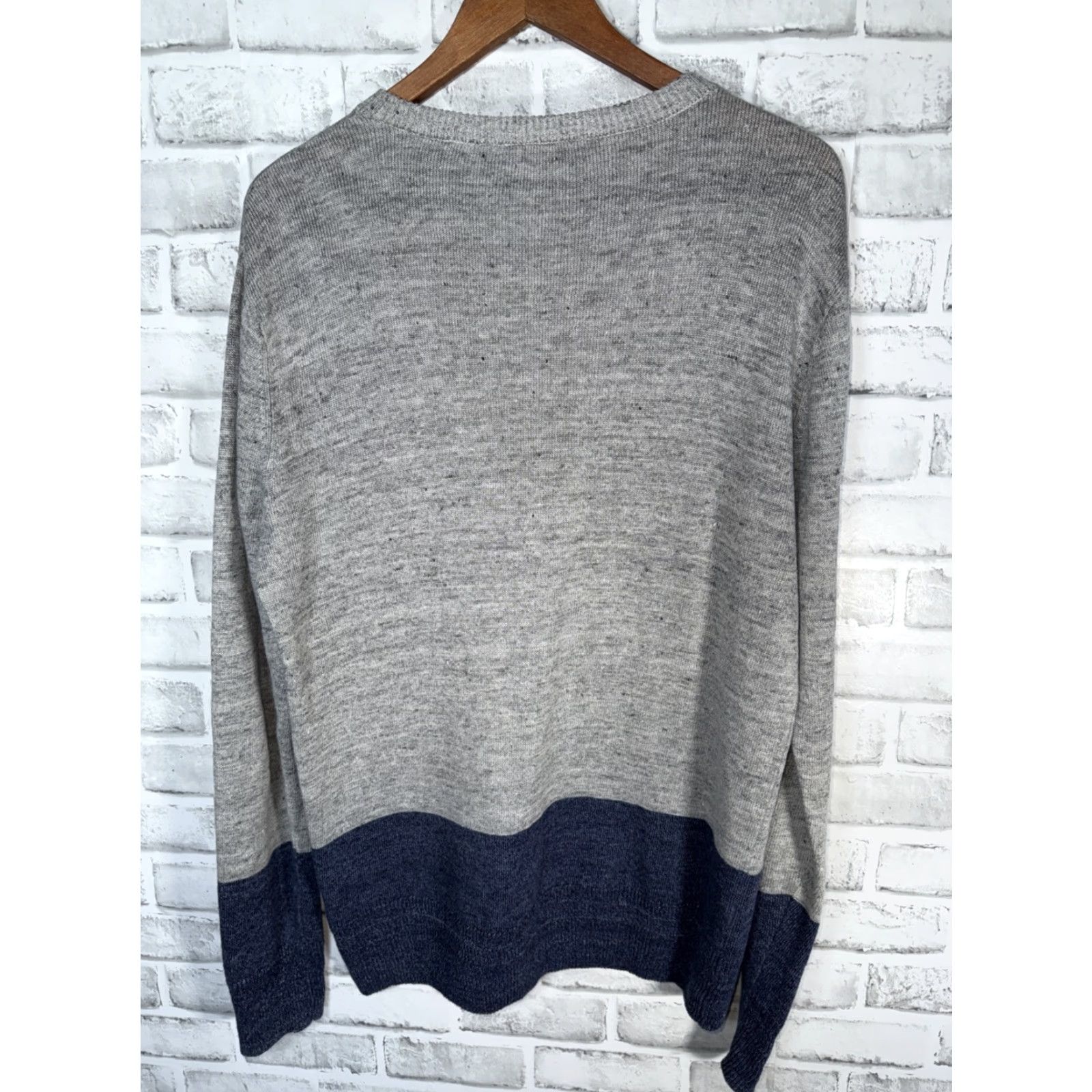 Scotch & Soda Scotch & Soda Home Alone Round Neck Pullover Sweater Mens L Gray Cotton Linen Knit Pullover Casual Fall Winter Regular Size US L / EU 52-54 / 3 - 7 Thumbnail