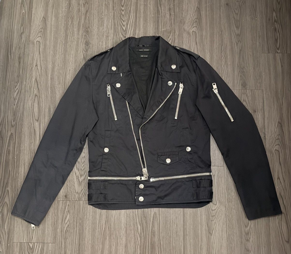 Marc Jacobs MARC JACOBS BLACK Biker Slim Jacket Size US M / EU 48-50 / 2 - 1 Thumbnail