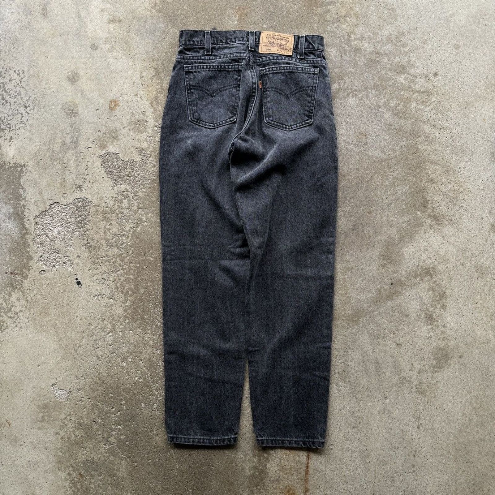 Levi's Vintage 90s Levi's 550 Orange Tab Faded Black Jeans USA Size US 27 - 2 Thumbnail