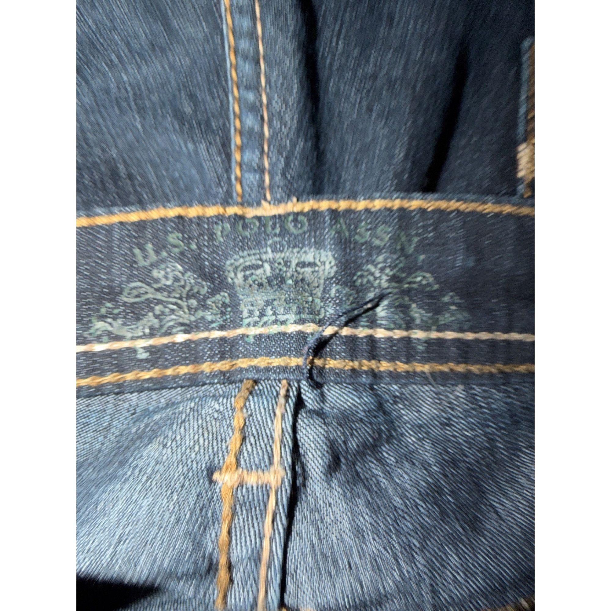 U.S. Polo Assn. US Polo Assn Straight Dark Wash Blue Denim Jeans Yellow Stit Size 30" / US 8 / IT 44 - 4 Thumbnail