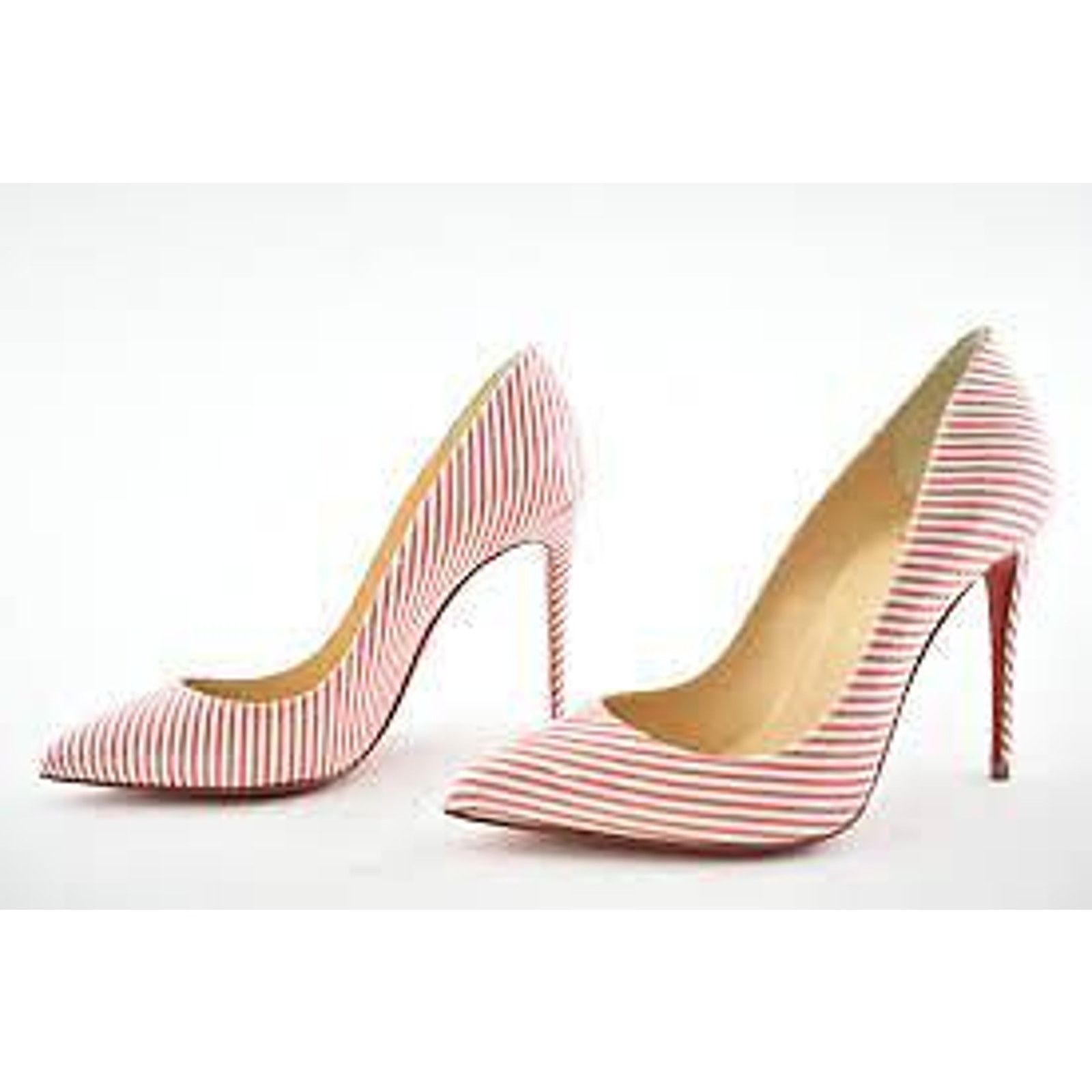 Christian Louboutin Christian Louboutin Pigalle Follies 100 Patent Stripes Size US 7 / IT 37 - 5 Thumbnail